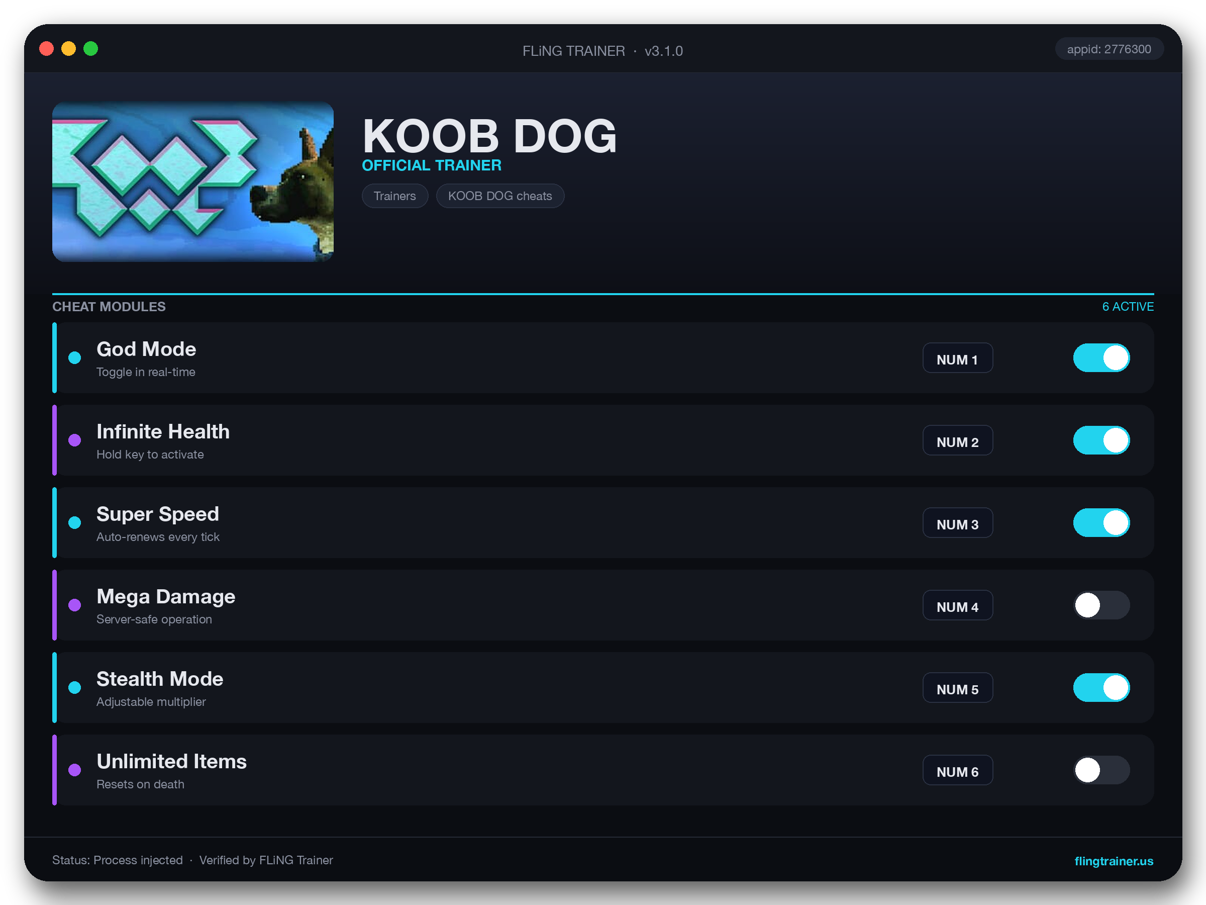 KOOB DOG Trainer interface