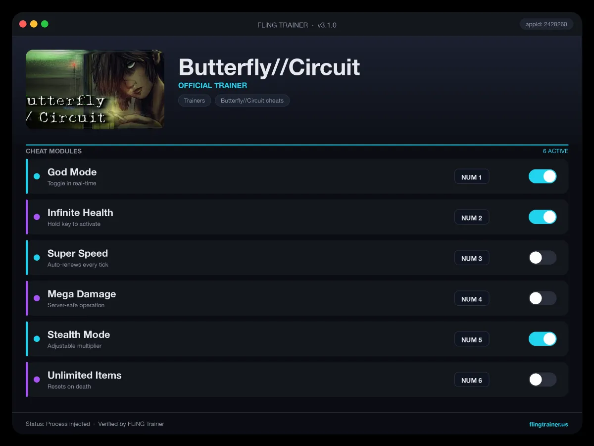 Butterfly//Circuit Trainer interface