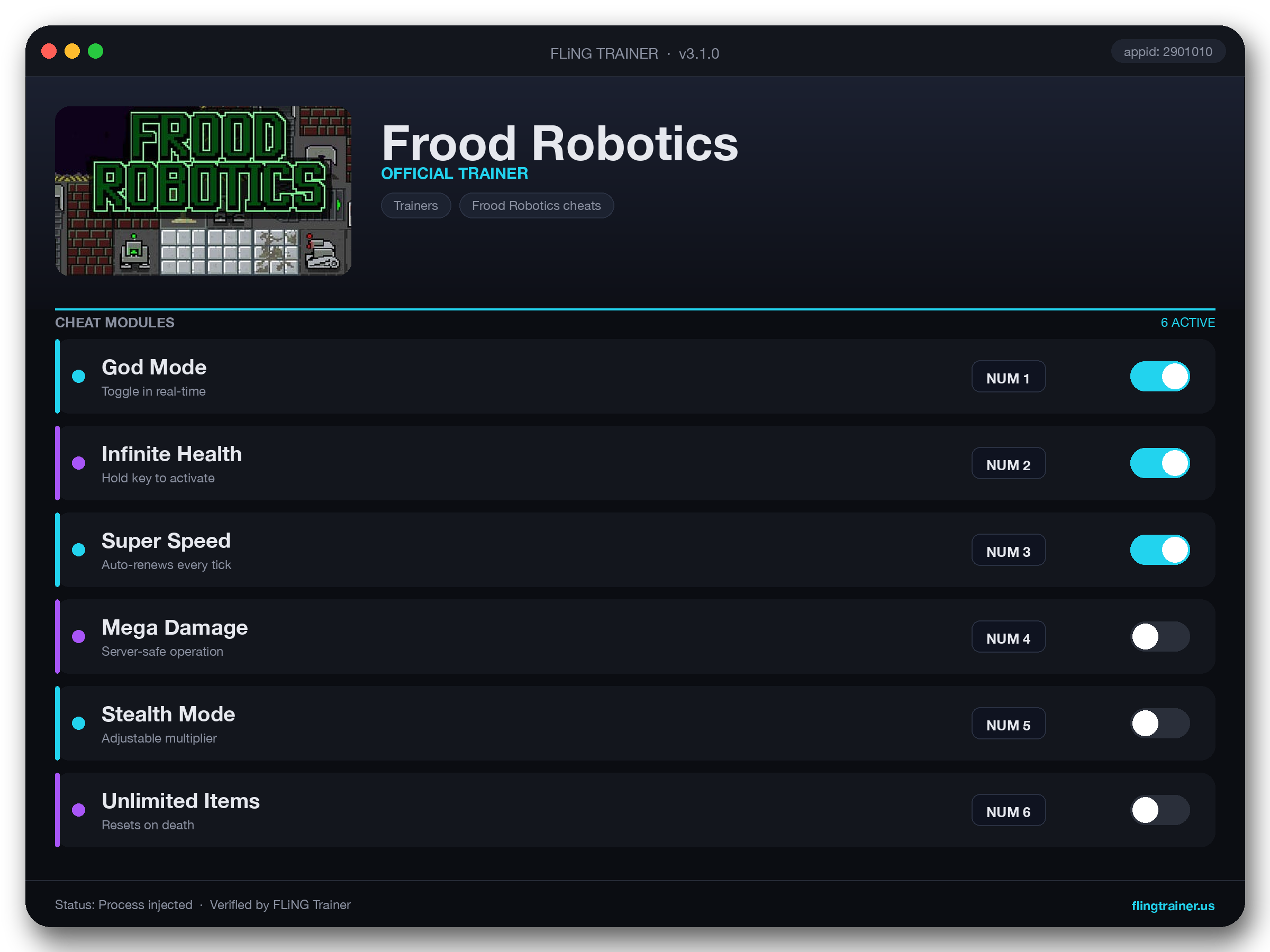 Frood Robotics Trainer interface