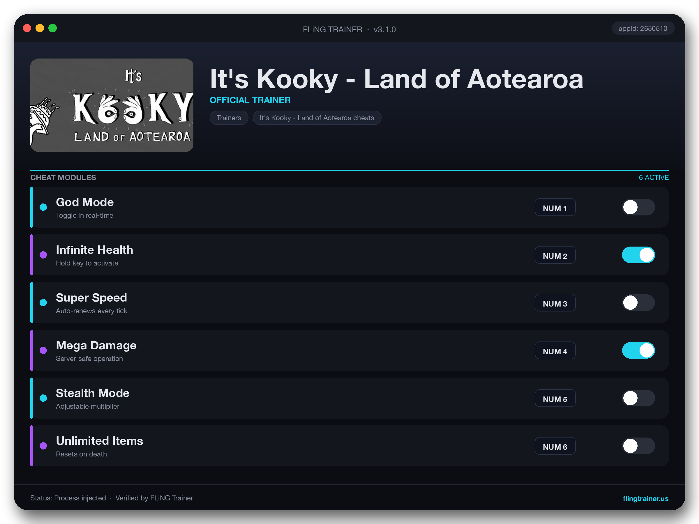 It's Kooky - Land of Aotearoa Trainer interface
