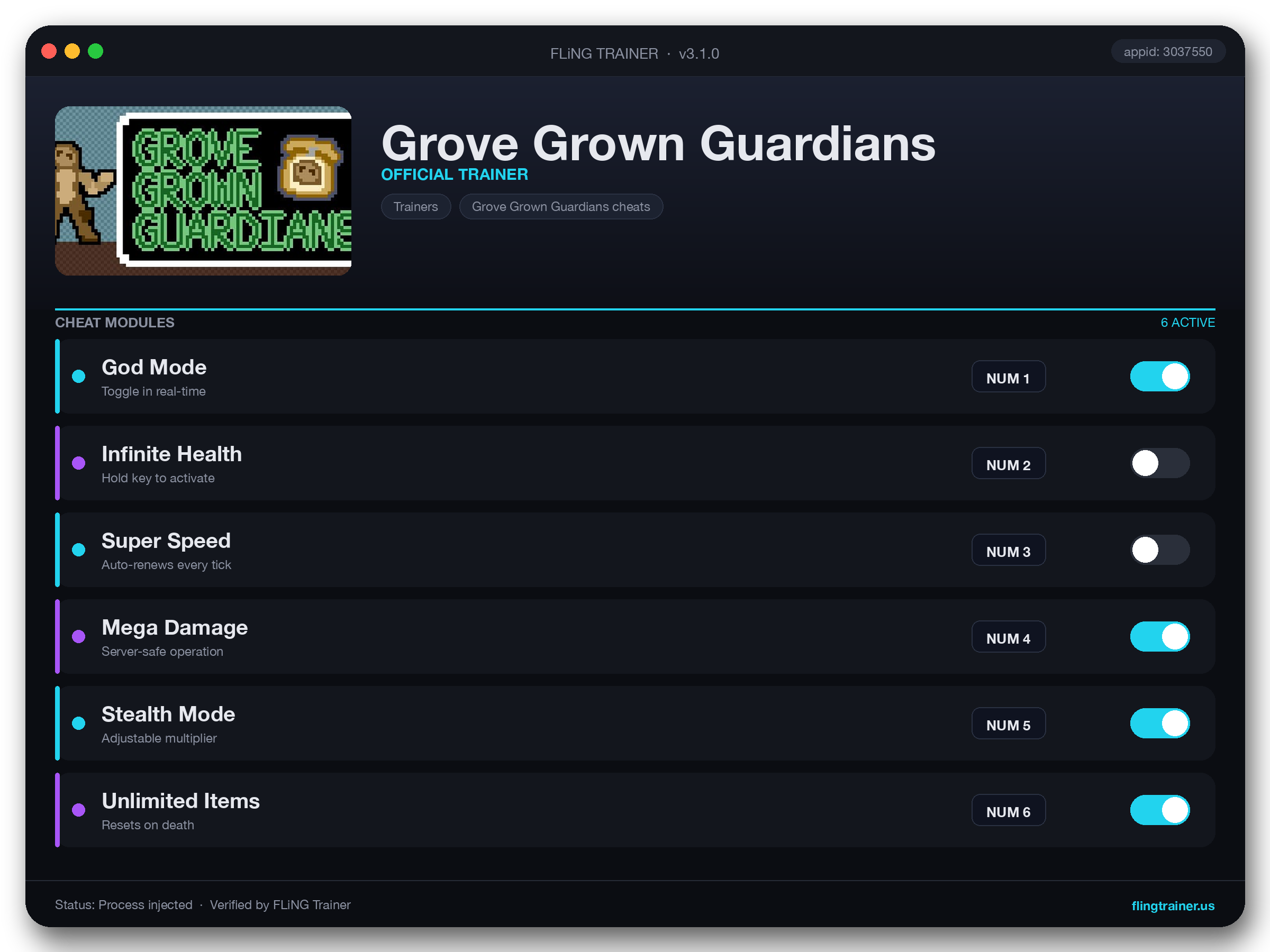 Grove Grown Guardians Trainer interface