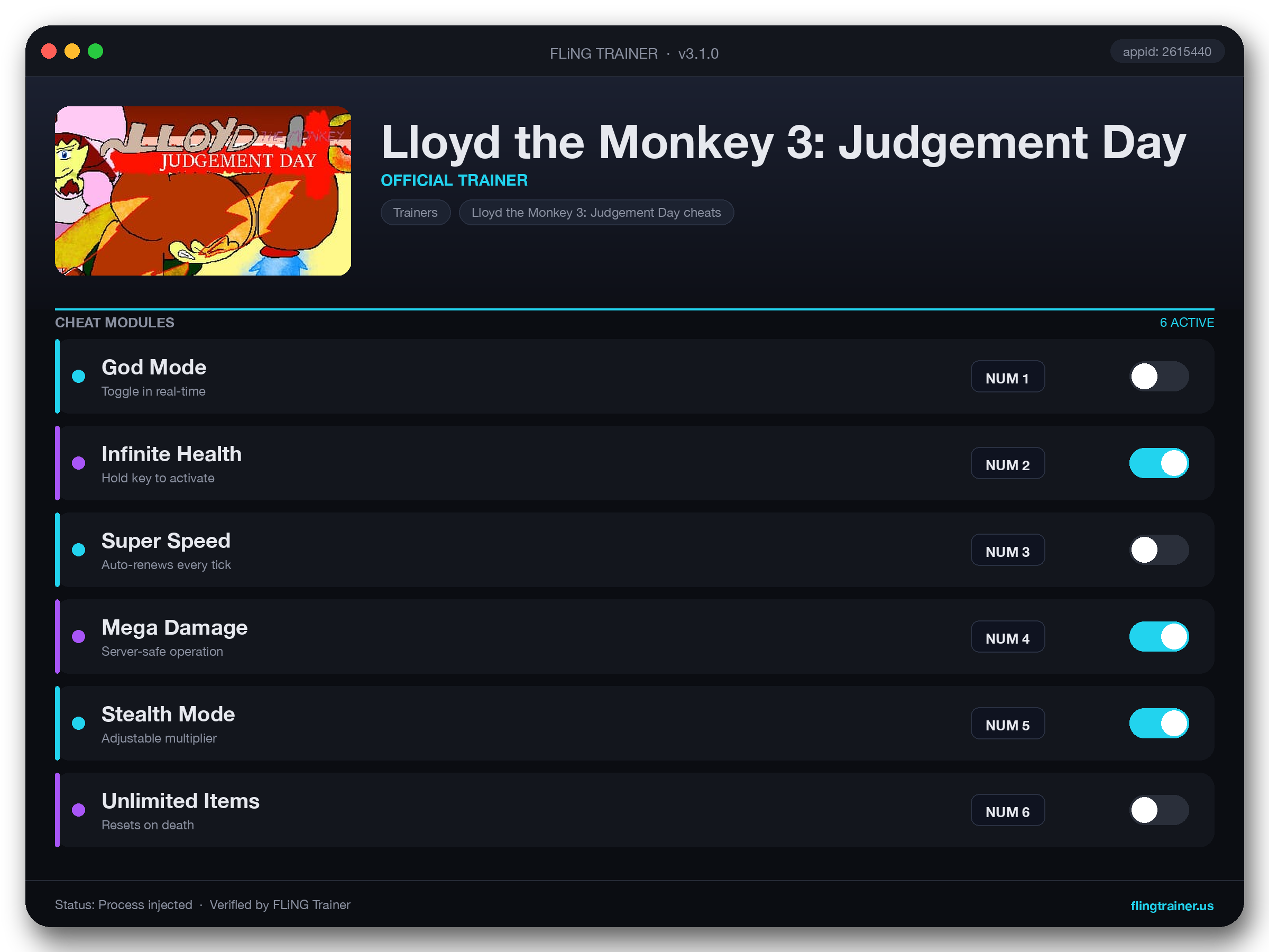 Lloyd the Monkey 3: Judgement Day Trainer interface