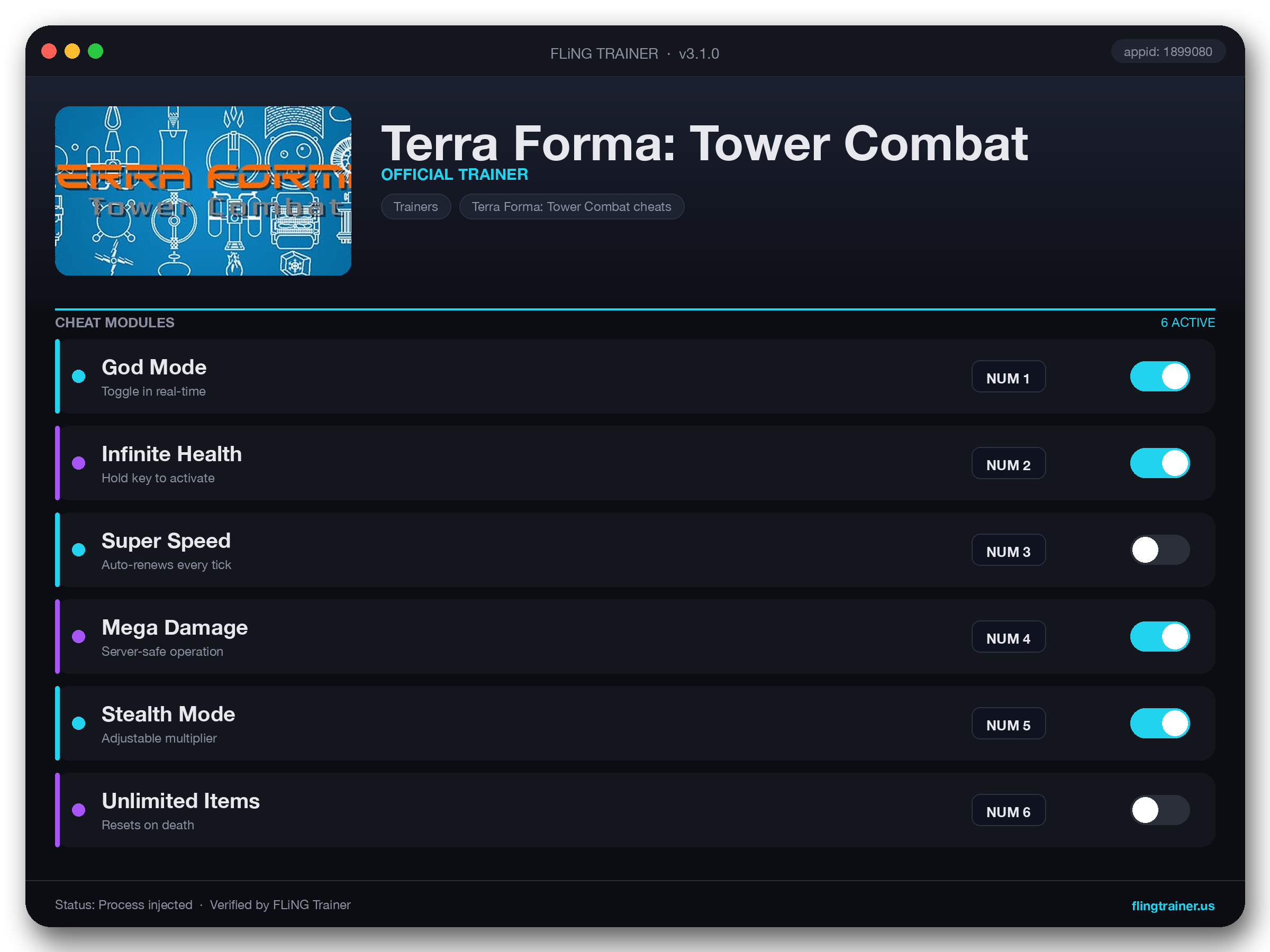 Terra Forma: Tower Combat Trainer interface
