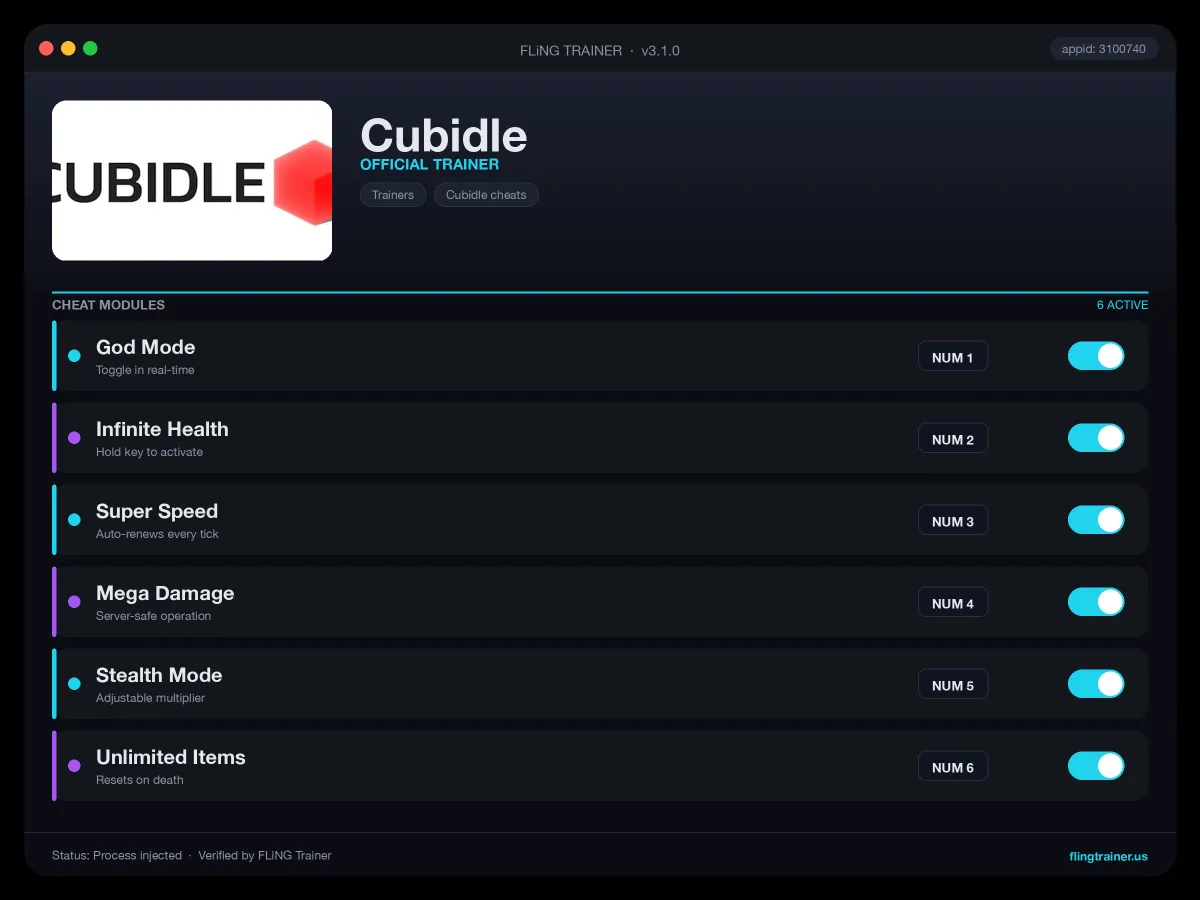 Cubidle Trainer interface