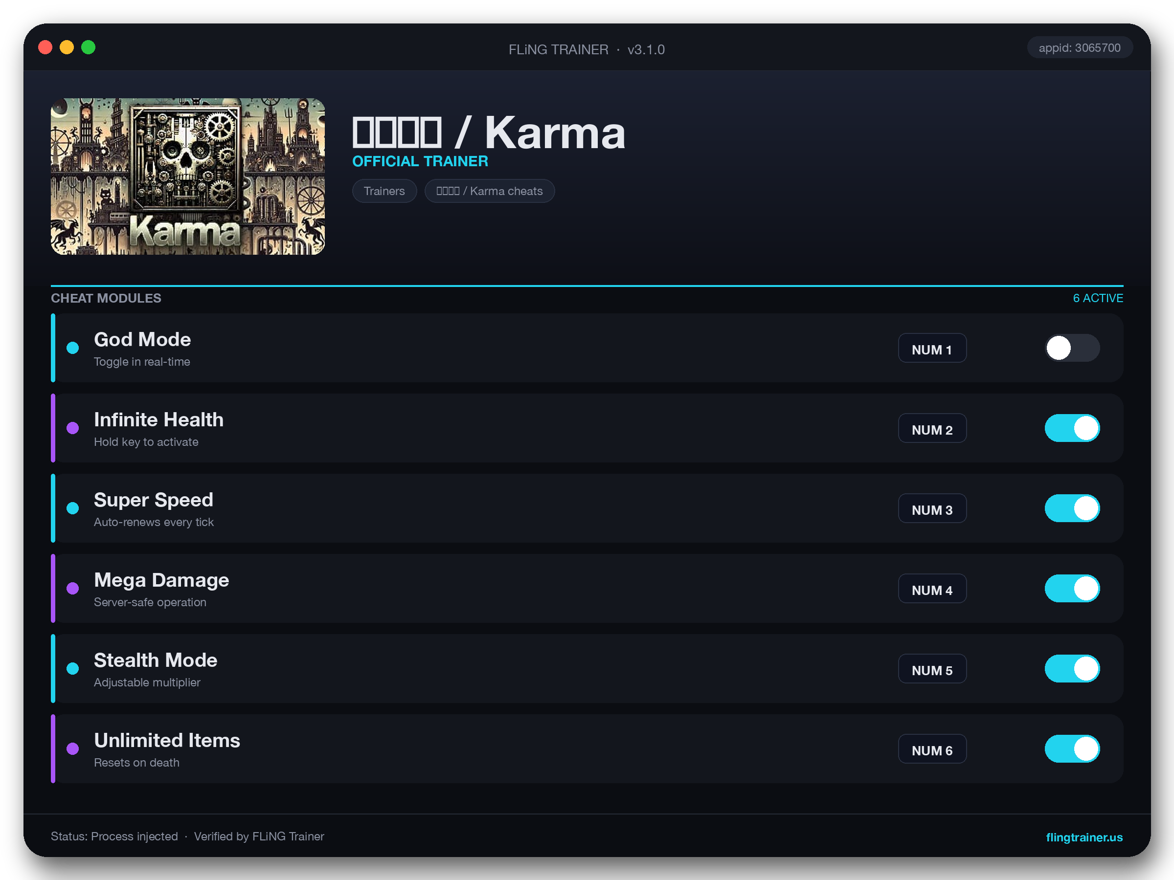 ナレハテ / Karma Trainer interface