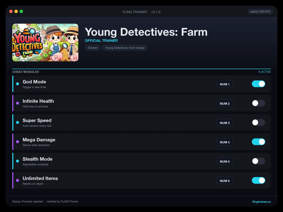 Young Detectives: Farm Trainer interface