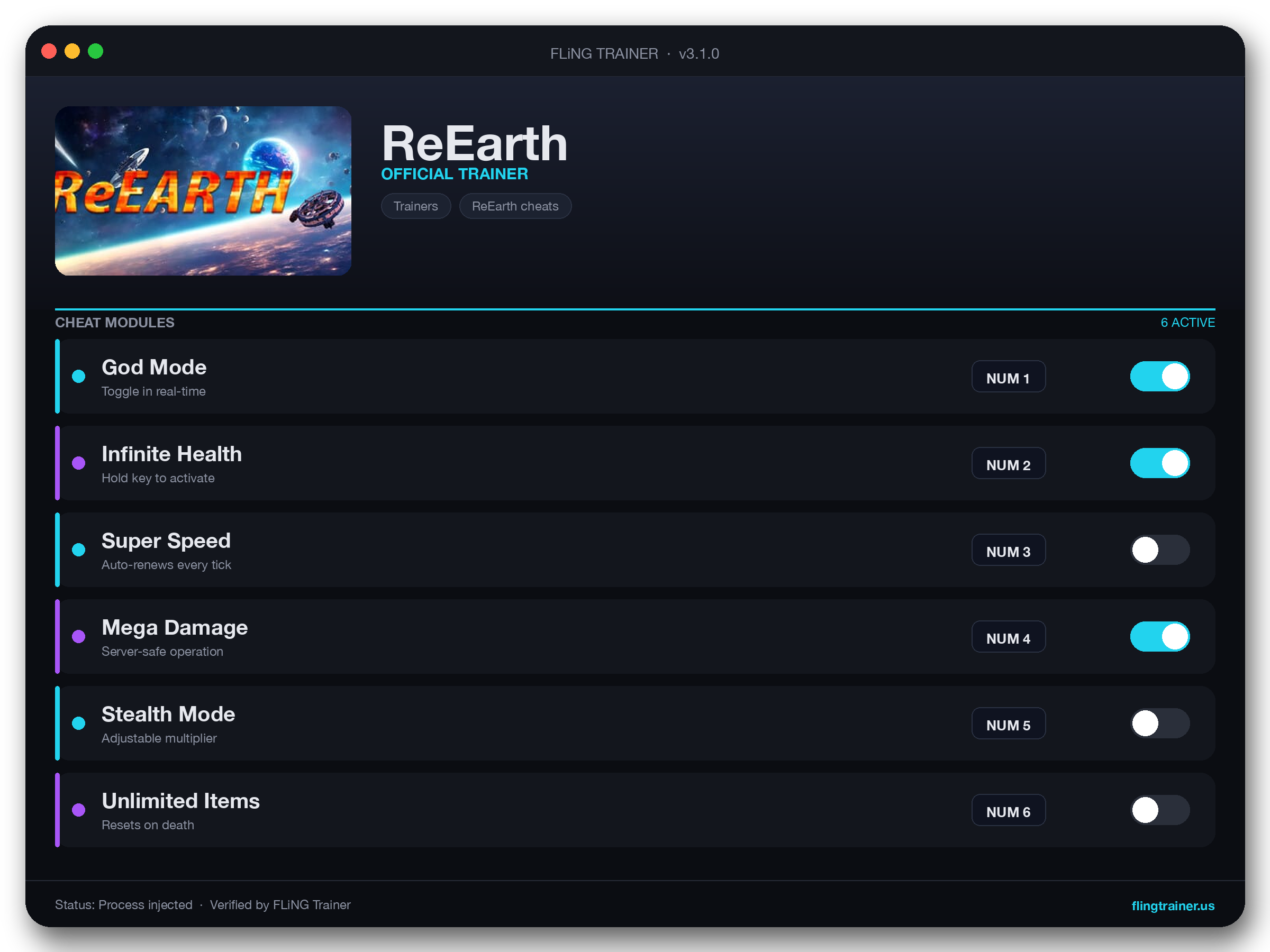 ReEarth Trainer interface