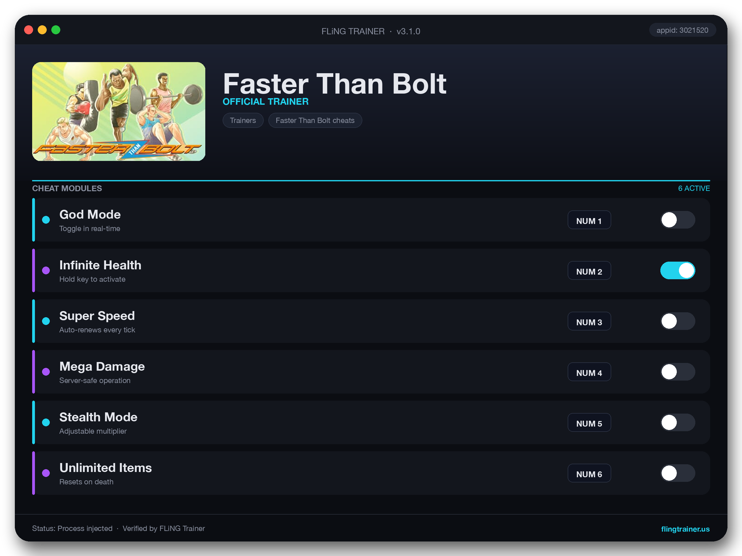 Faster Than Bolt Trainer interface