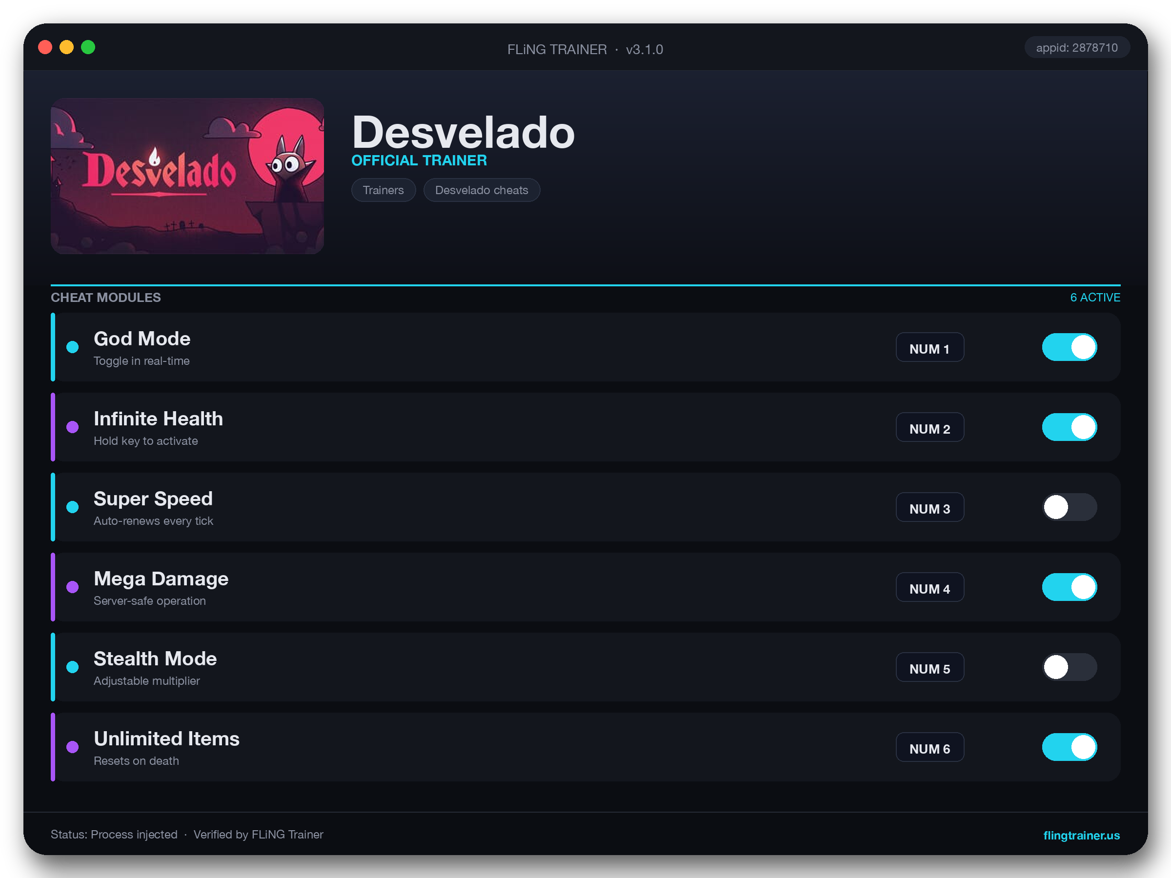 Desvelado Trainer interface