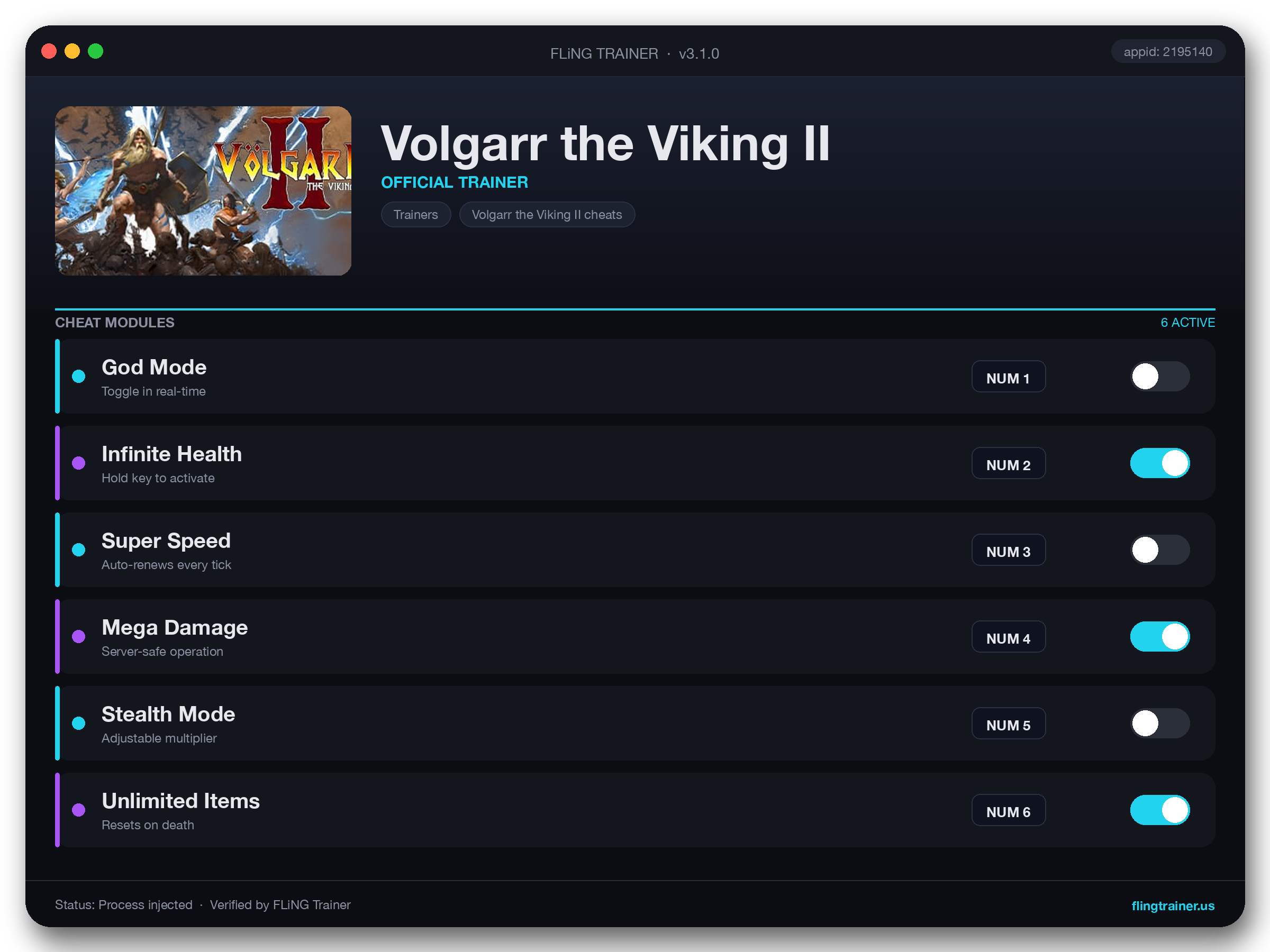 Volgarr the Viking II Trainer interface