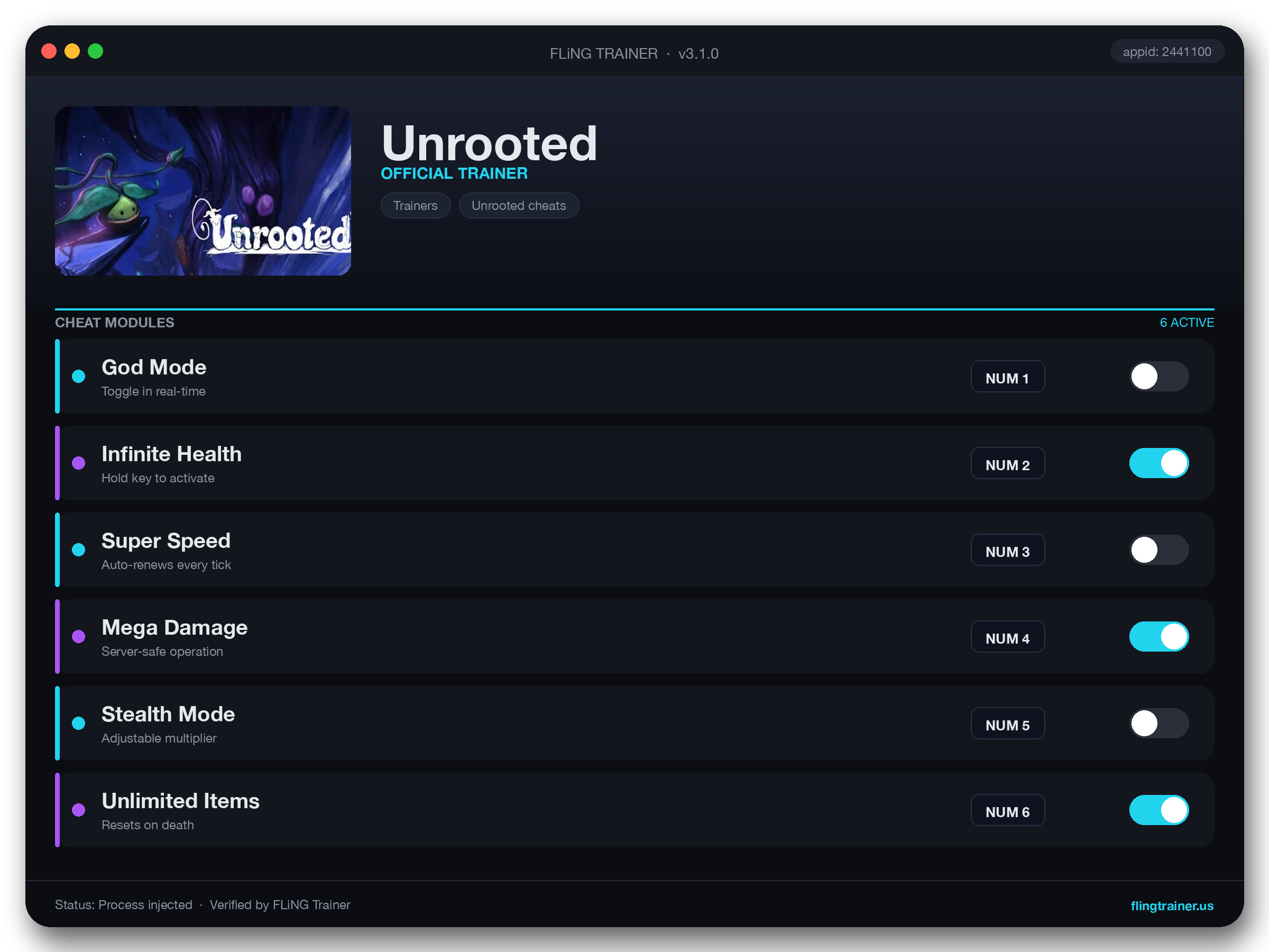 Unrooted Trainer interface