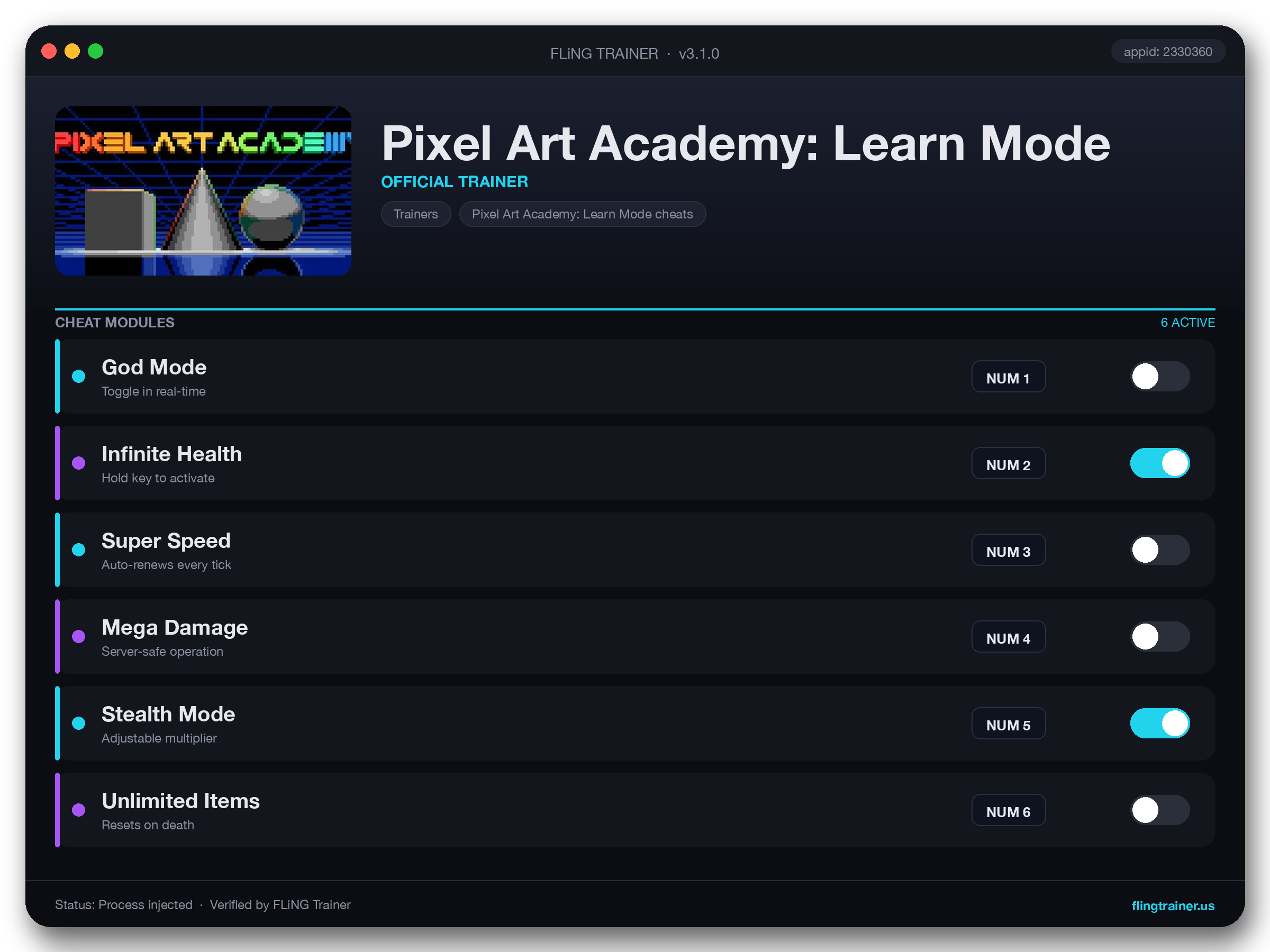 Pixel Art Academy: Learn Mode Trainer interface