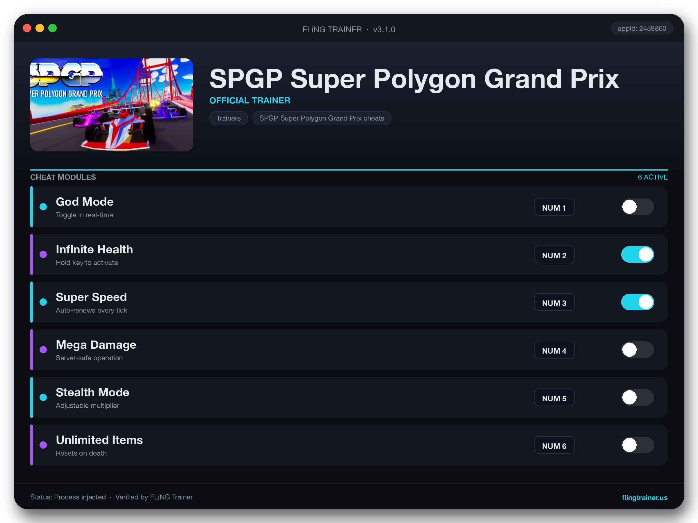 SPGP Super Polygon Grand Prix Trainer interface
