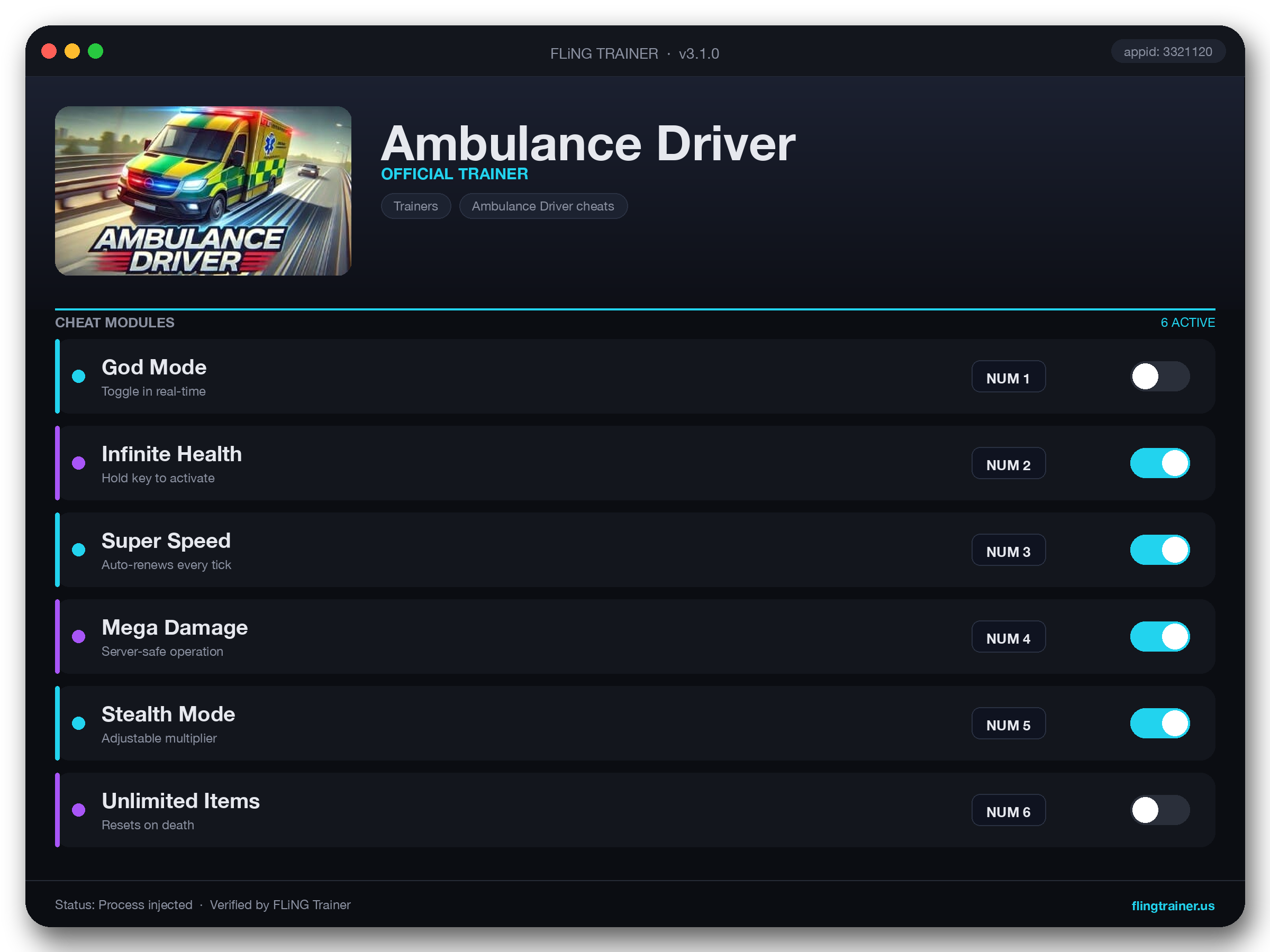Ambulance Driver Trainer interface