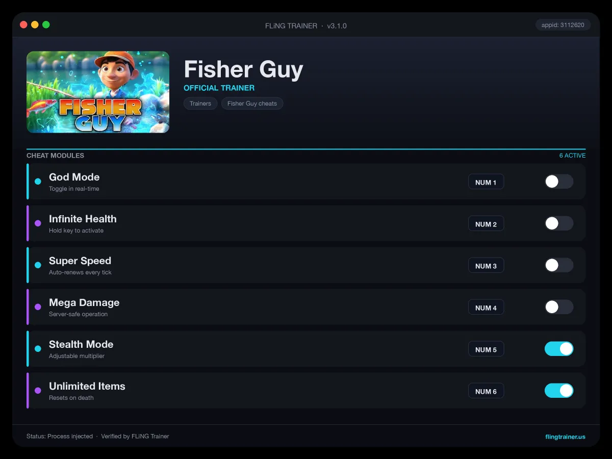 Fisher Guy Trainer interface