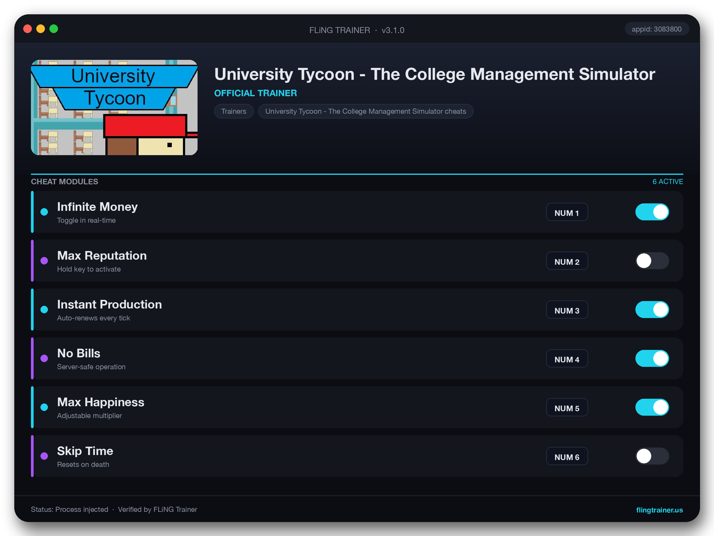 University Tycoon - The College Management Simulator Trainer interface