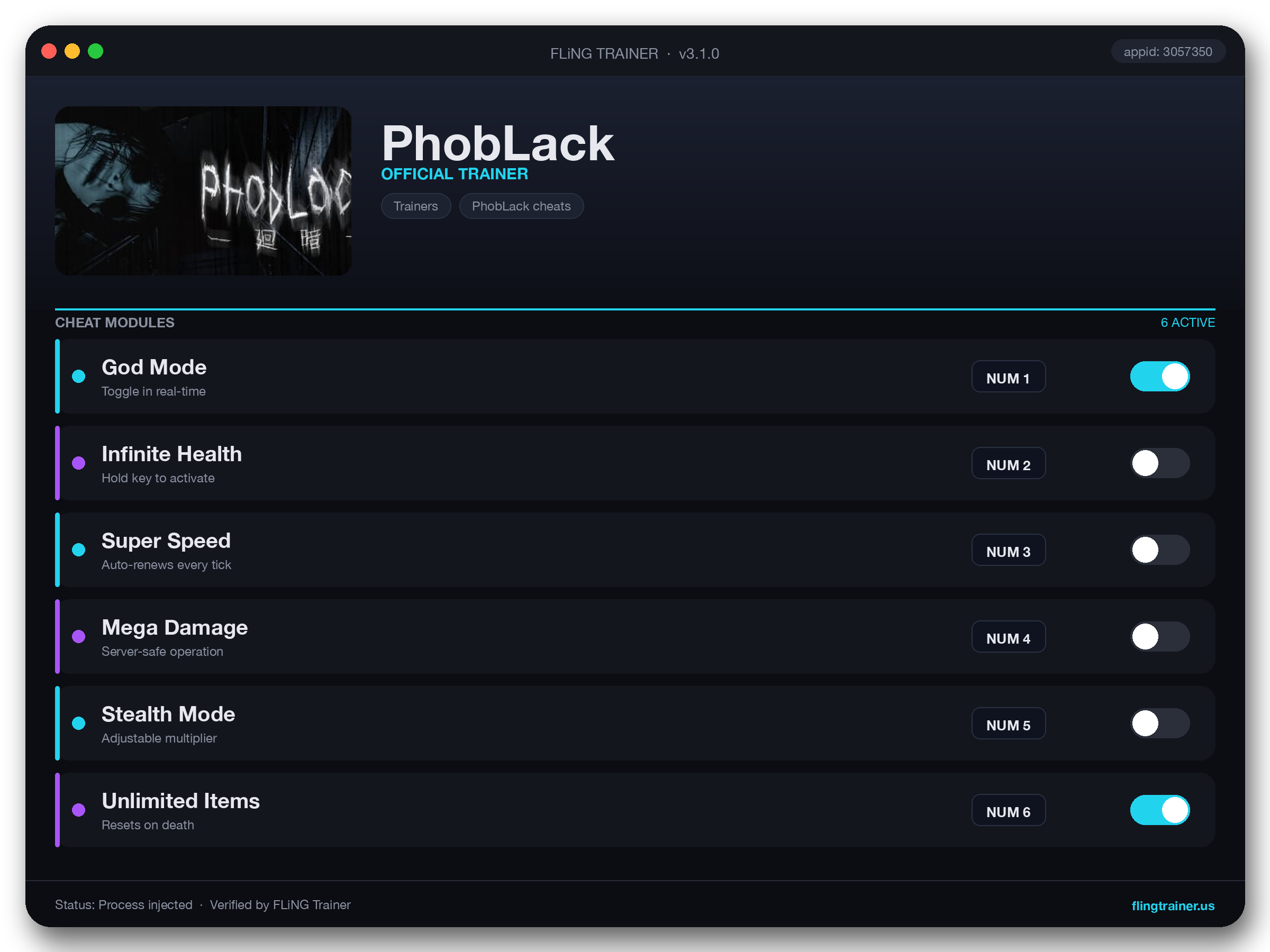 PhobLack Trainer interface