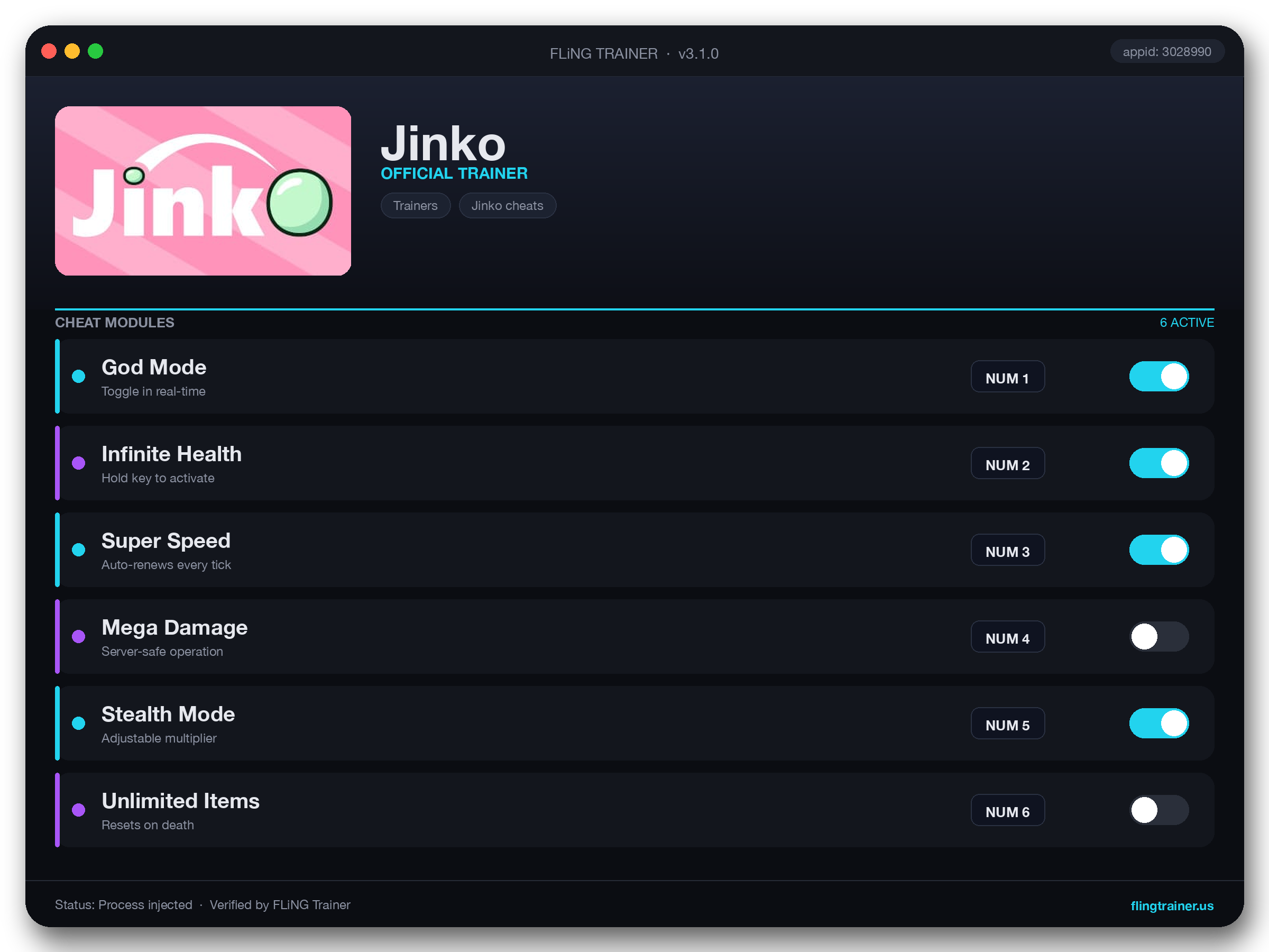 Jinko Trainer interface