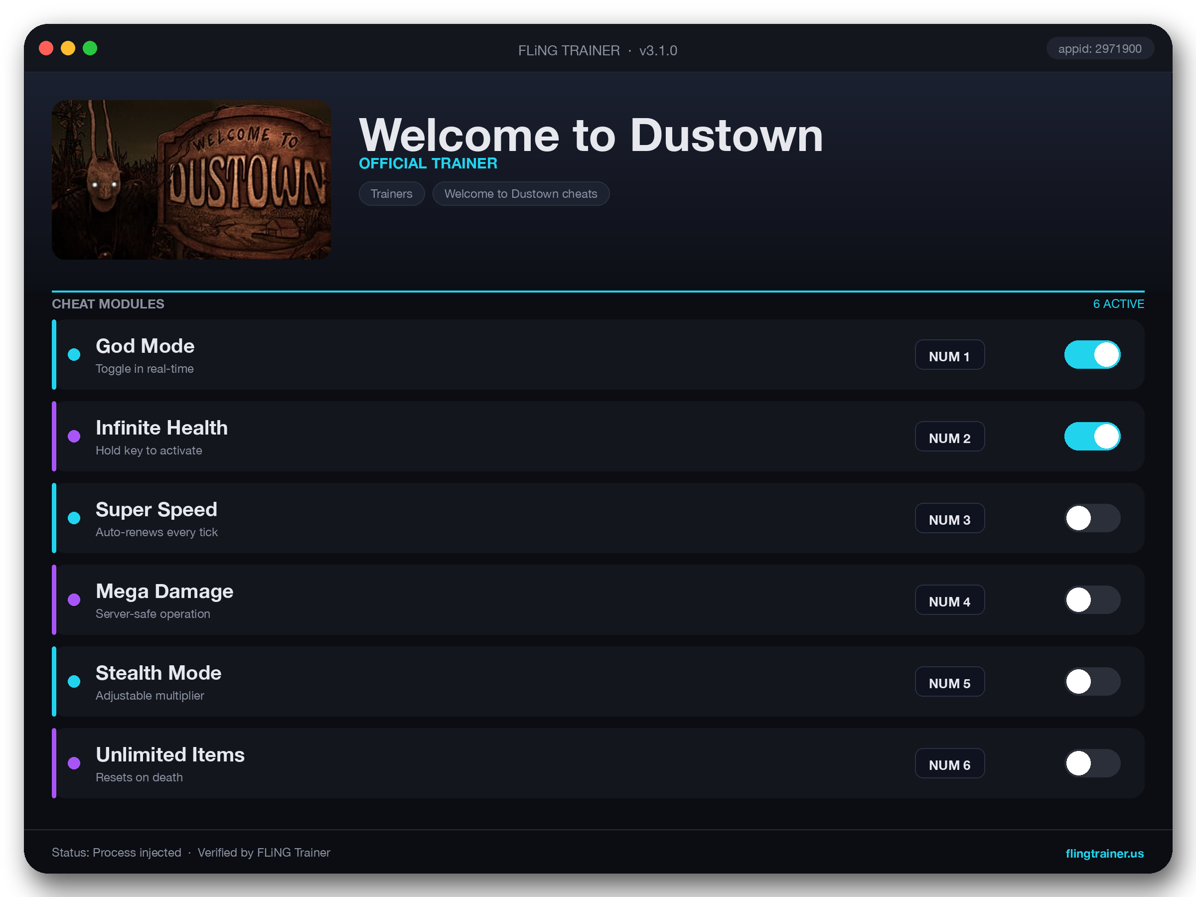 Welcome to Dustown Trainer interface