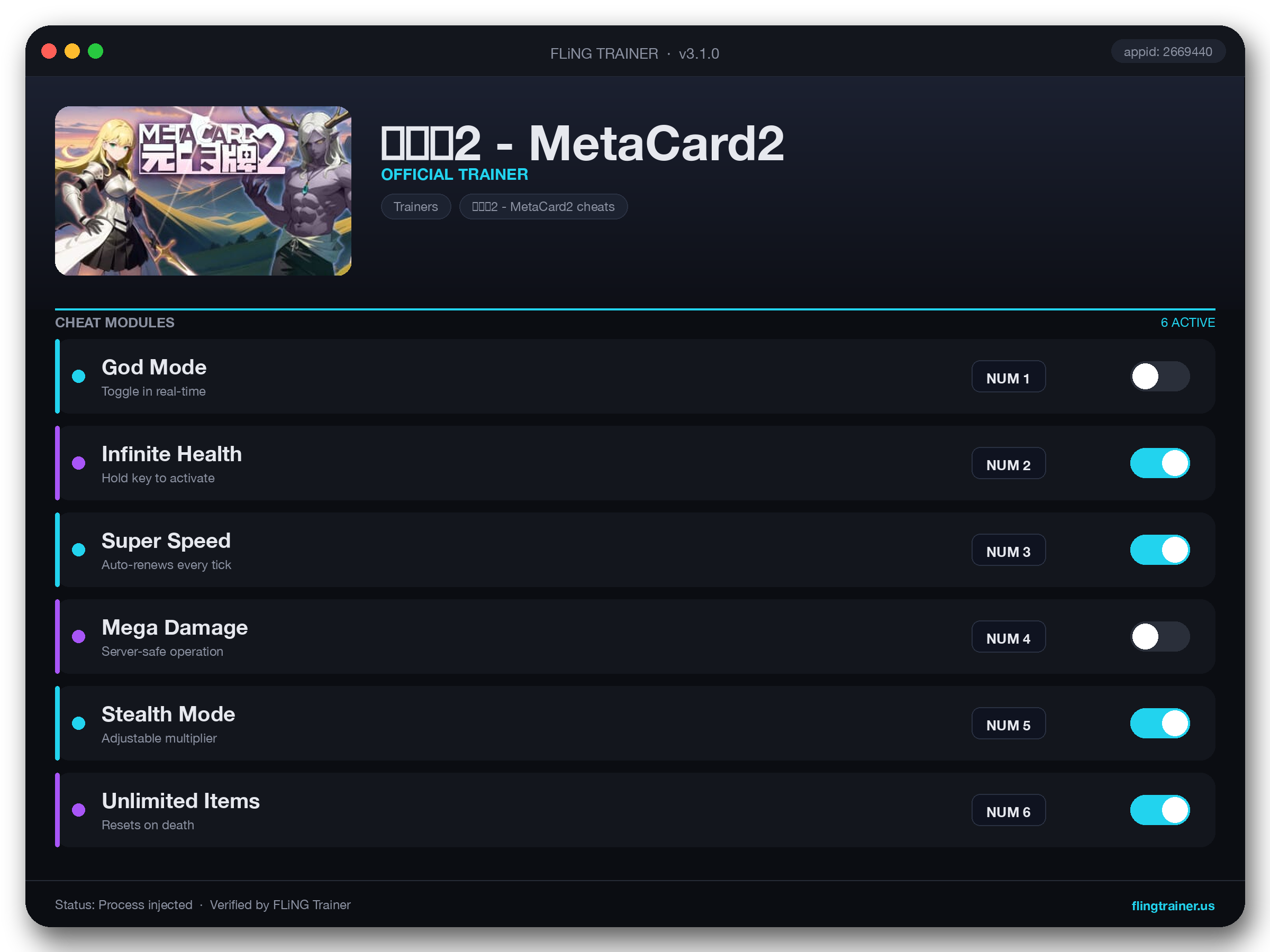 元卡牌2 - MetaCard2 Trainer interface