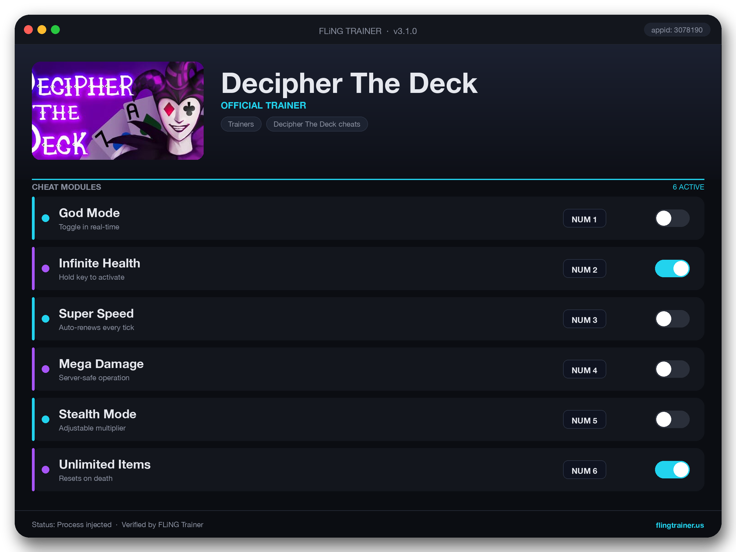 Decipher The Deck Trainer interface