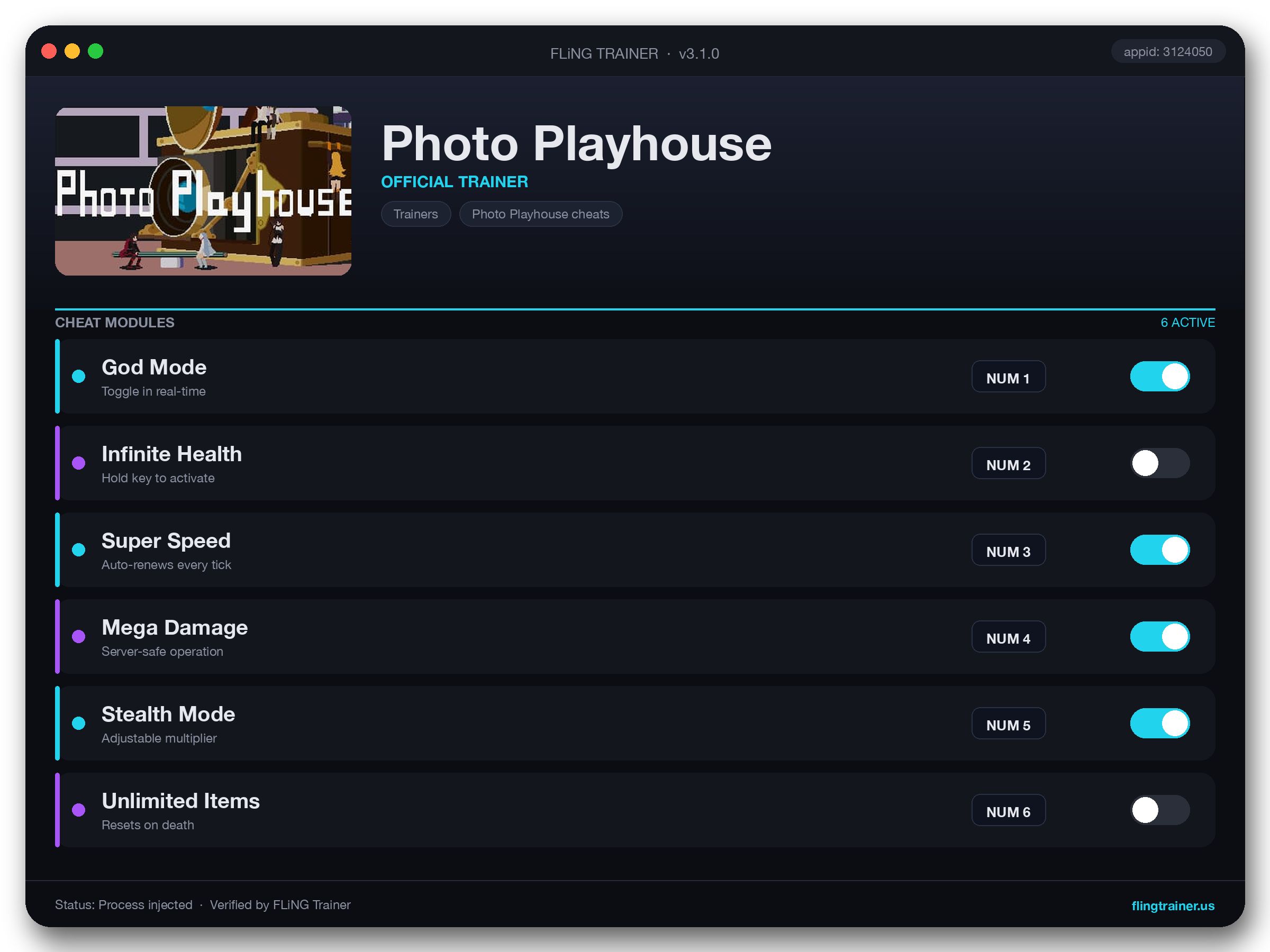 Photo Playhouse Trainer interface