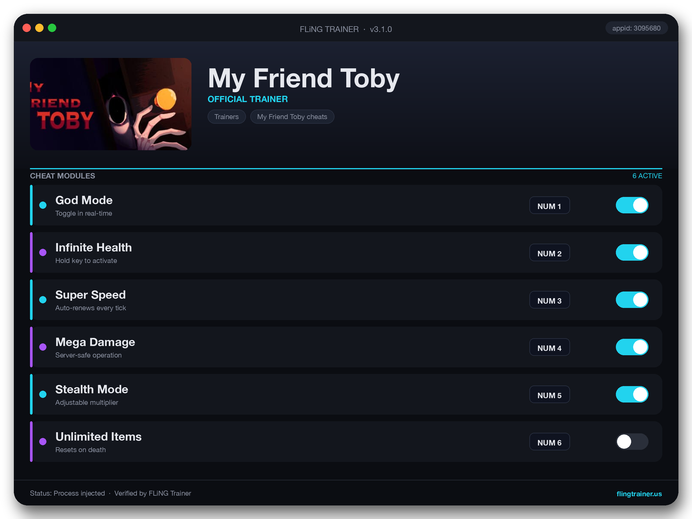My Friend Toby Trainer interface