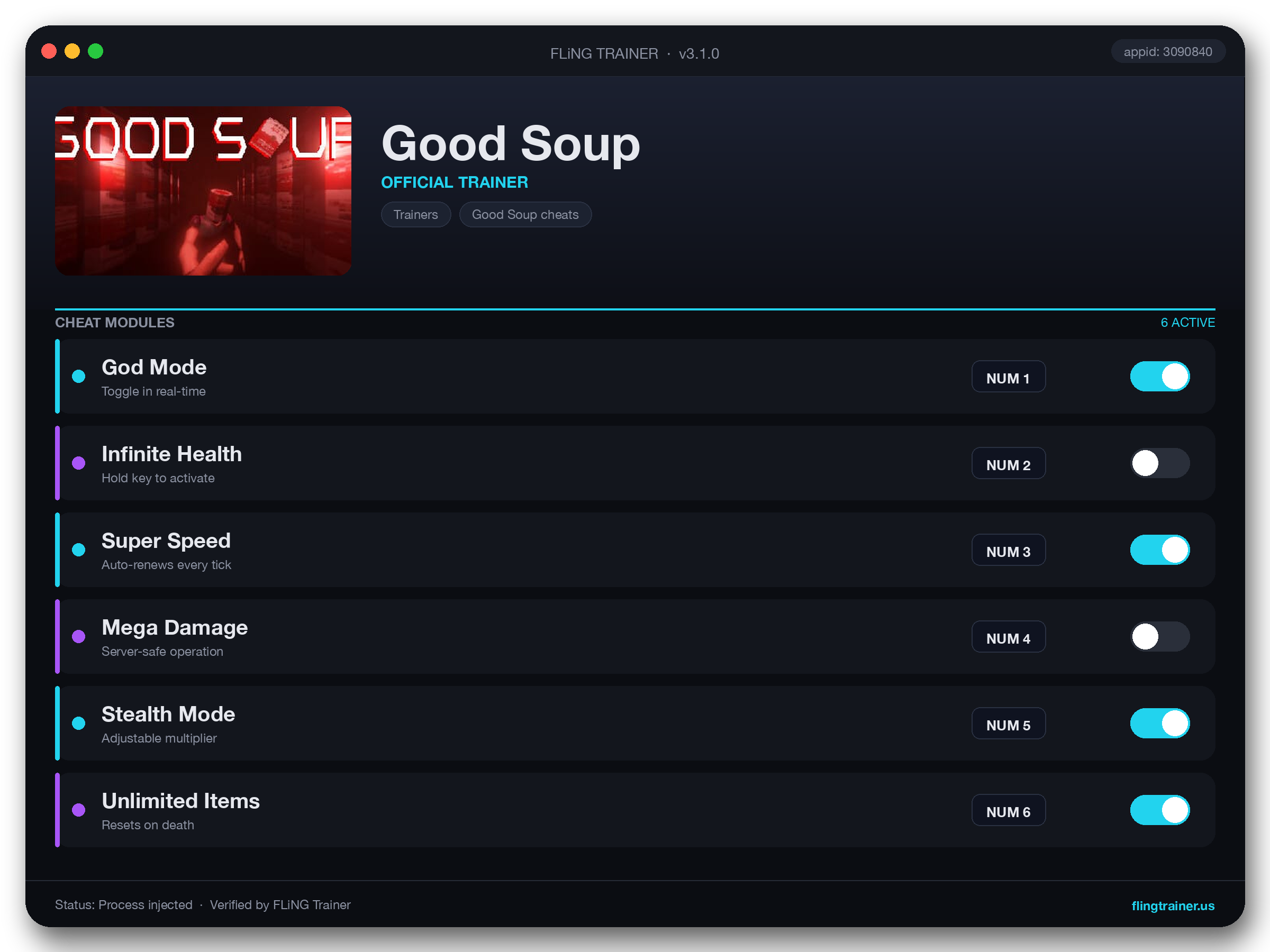 Good Soup Trainer interface