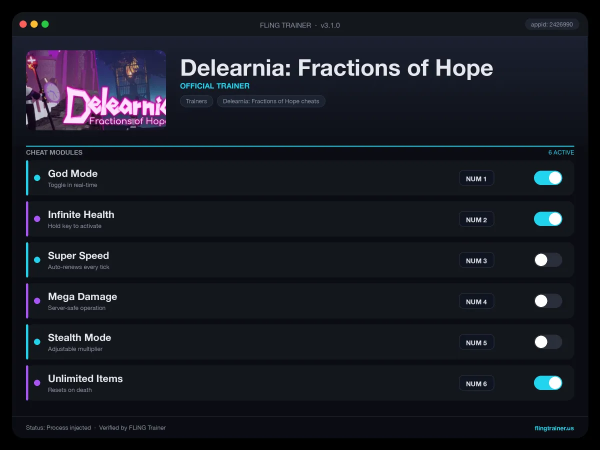 Delearnia: Fractions of Hope Trainer interface