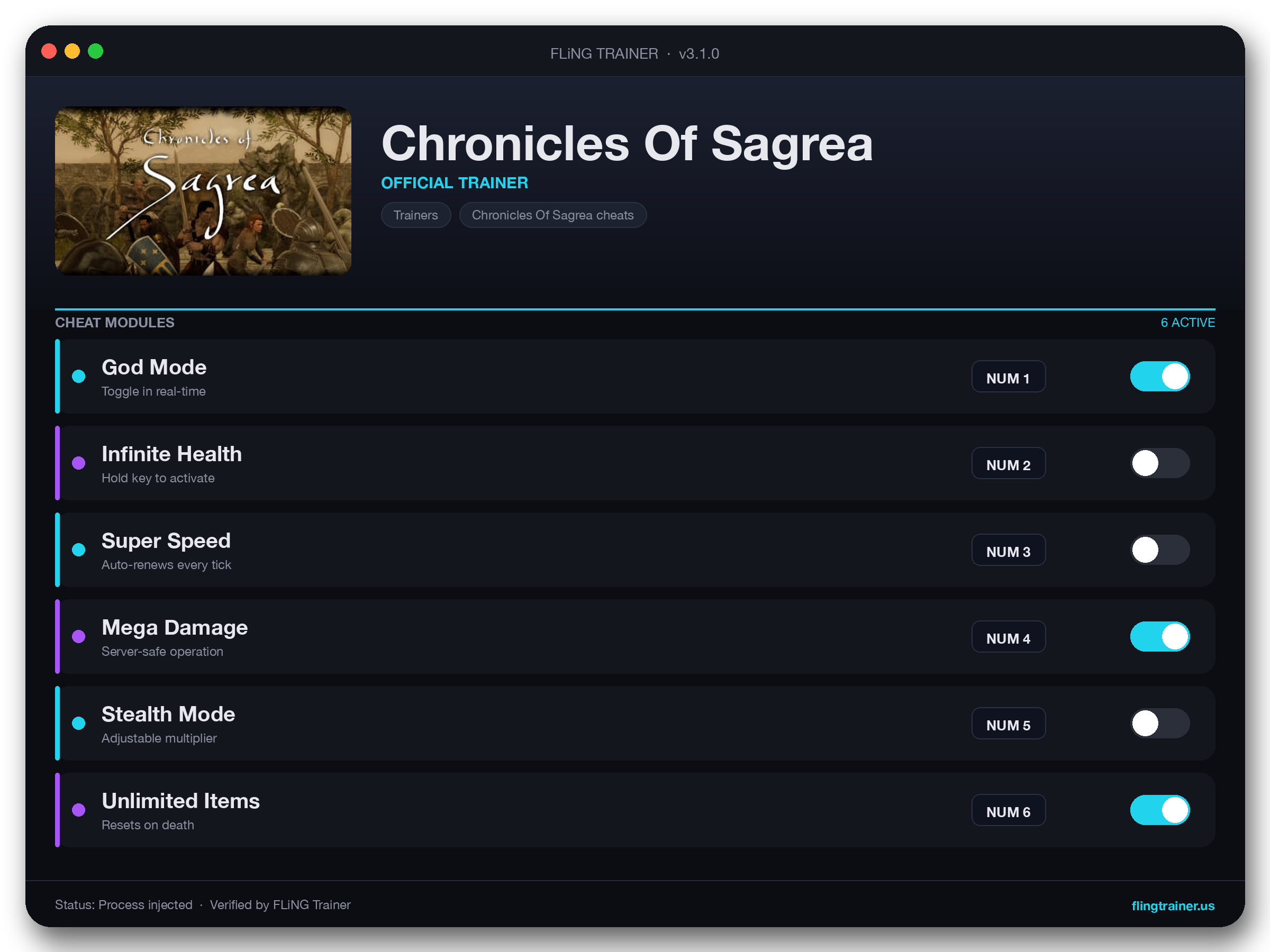 Chronicles Of Sagrea Trainer interface