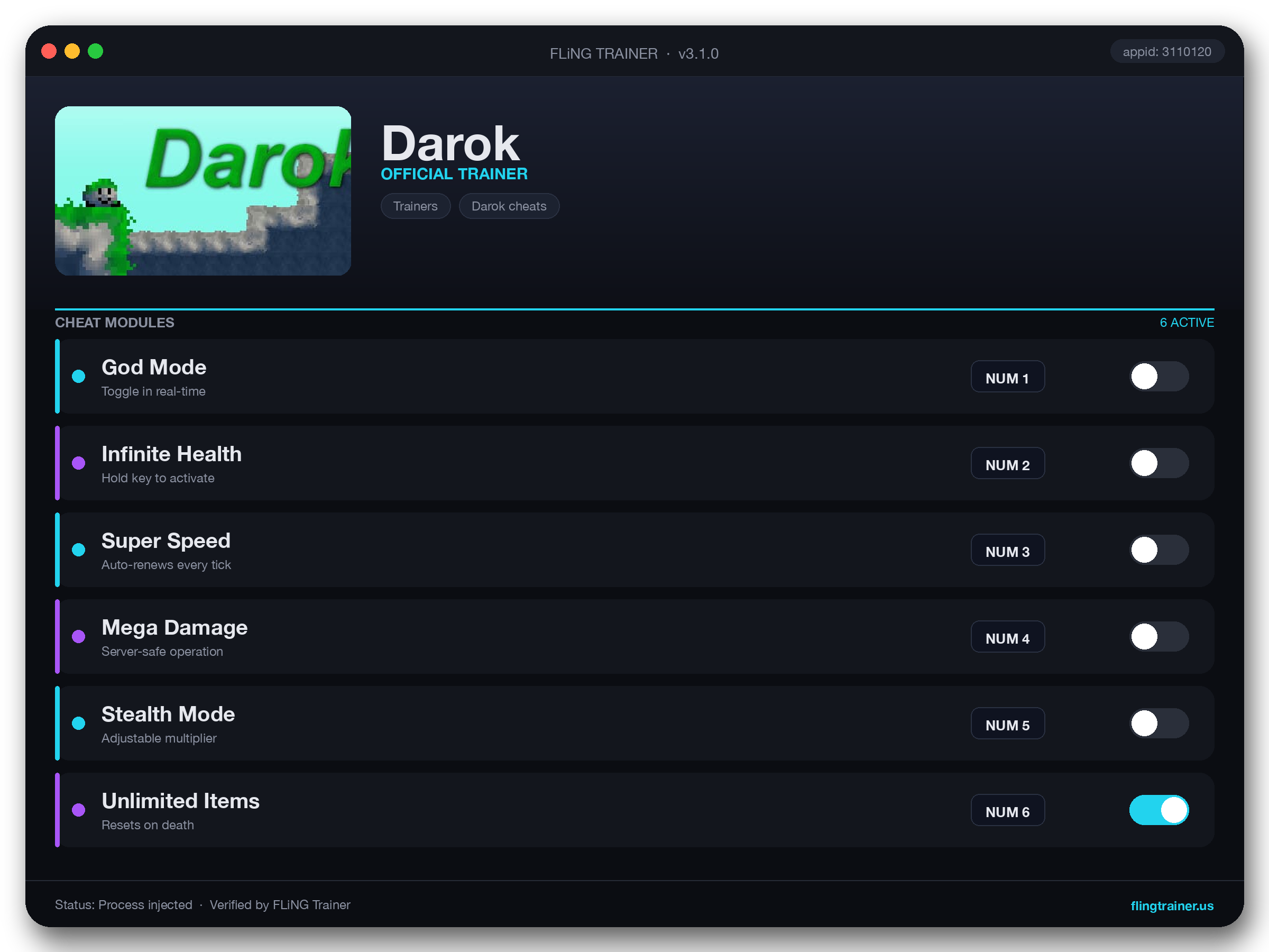 Darok Trainer interface