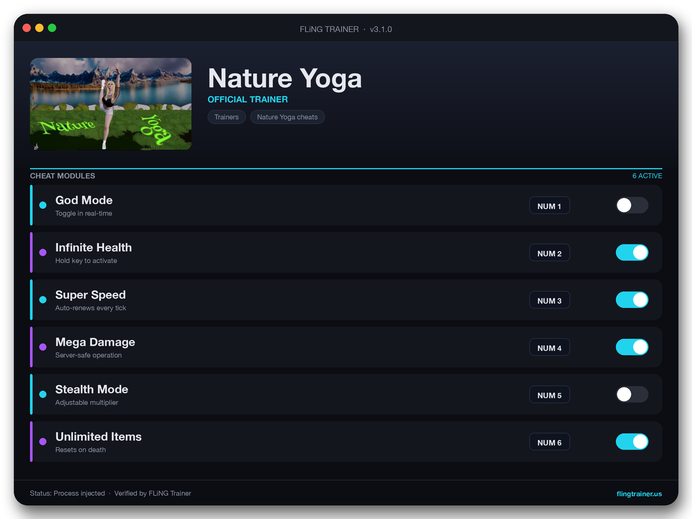 Nature Yoga Trainer interface