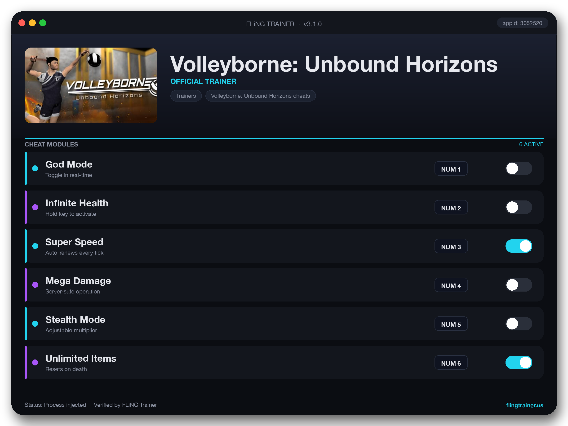Volleyborne: Unbound Horizons Trainer interface