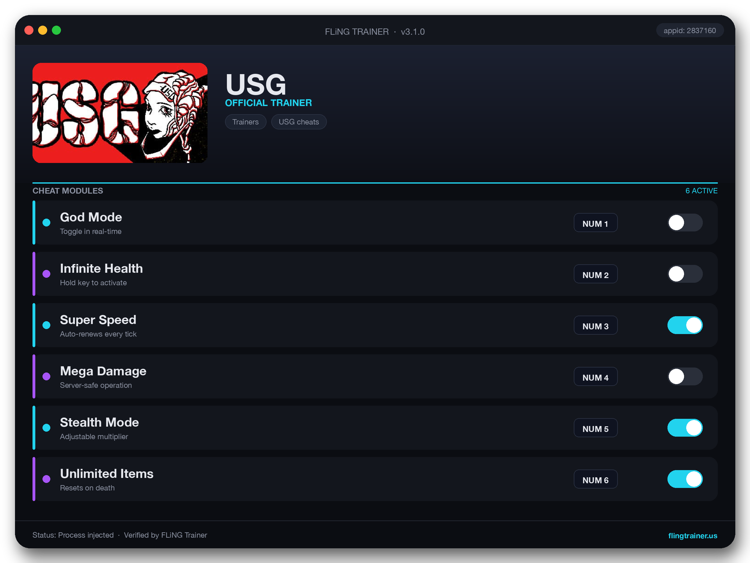 USG Trainer interface