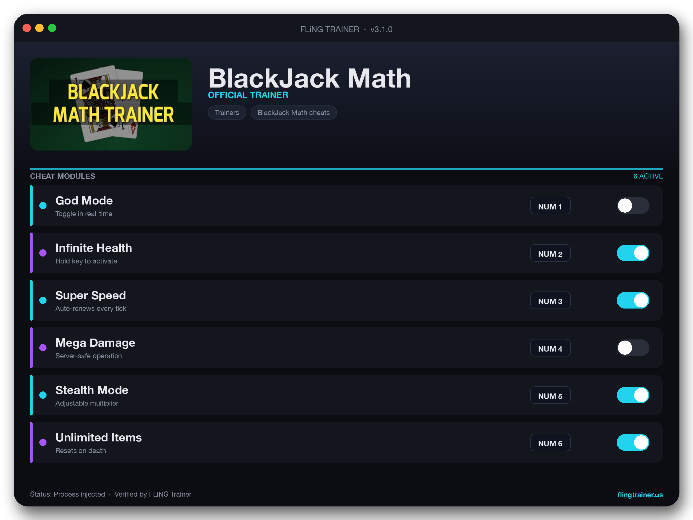 BlackJack Math Trainer Trainer interface