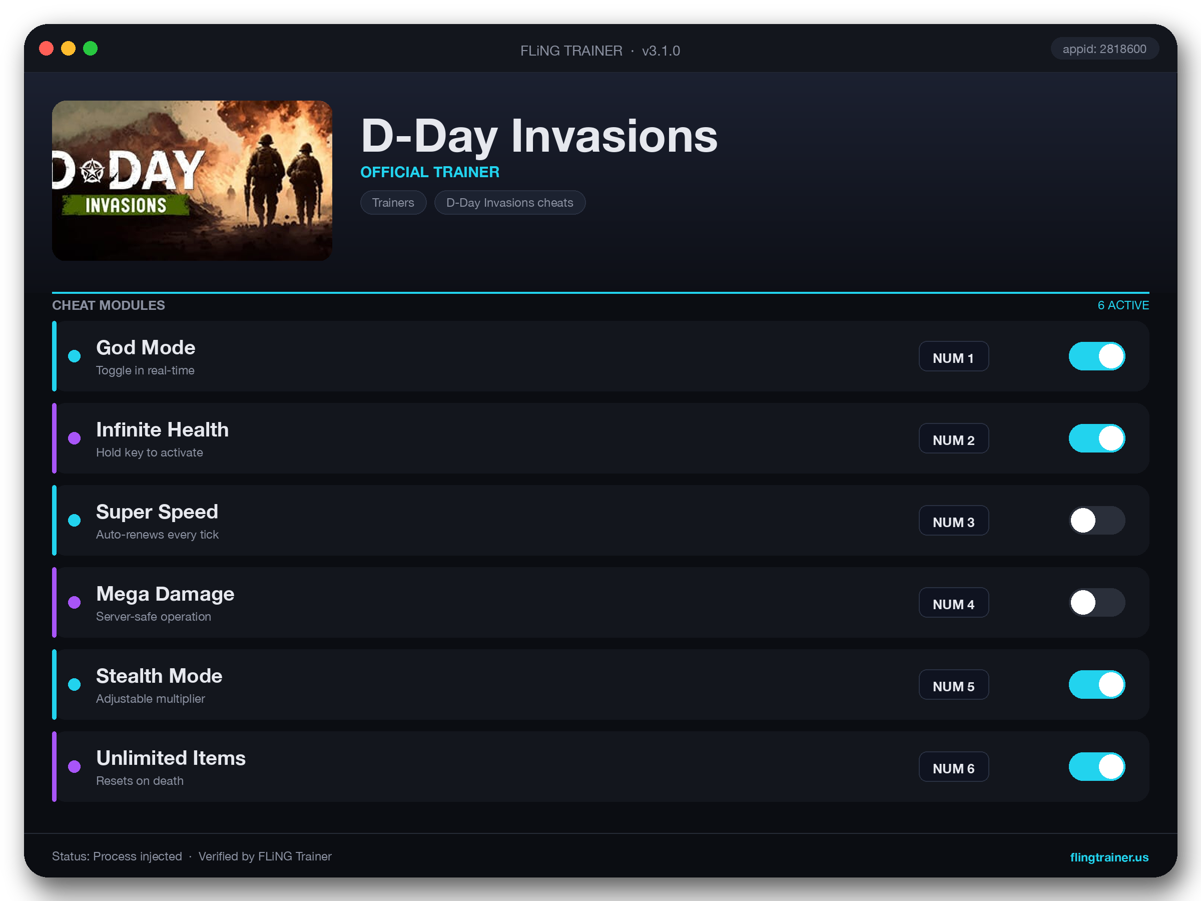D-Day Invasions Trainer interface