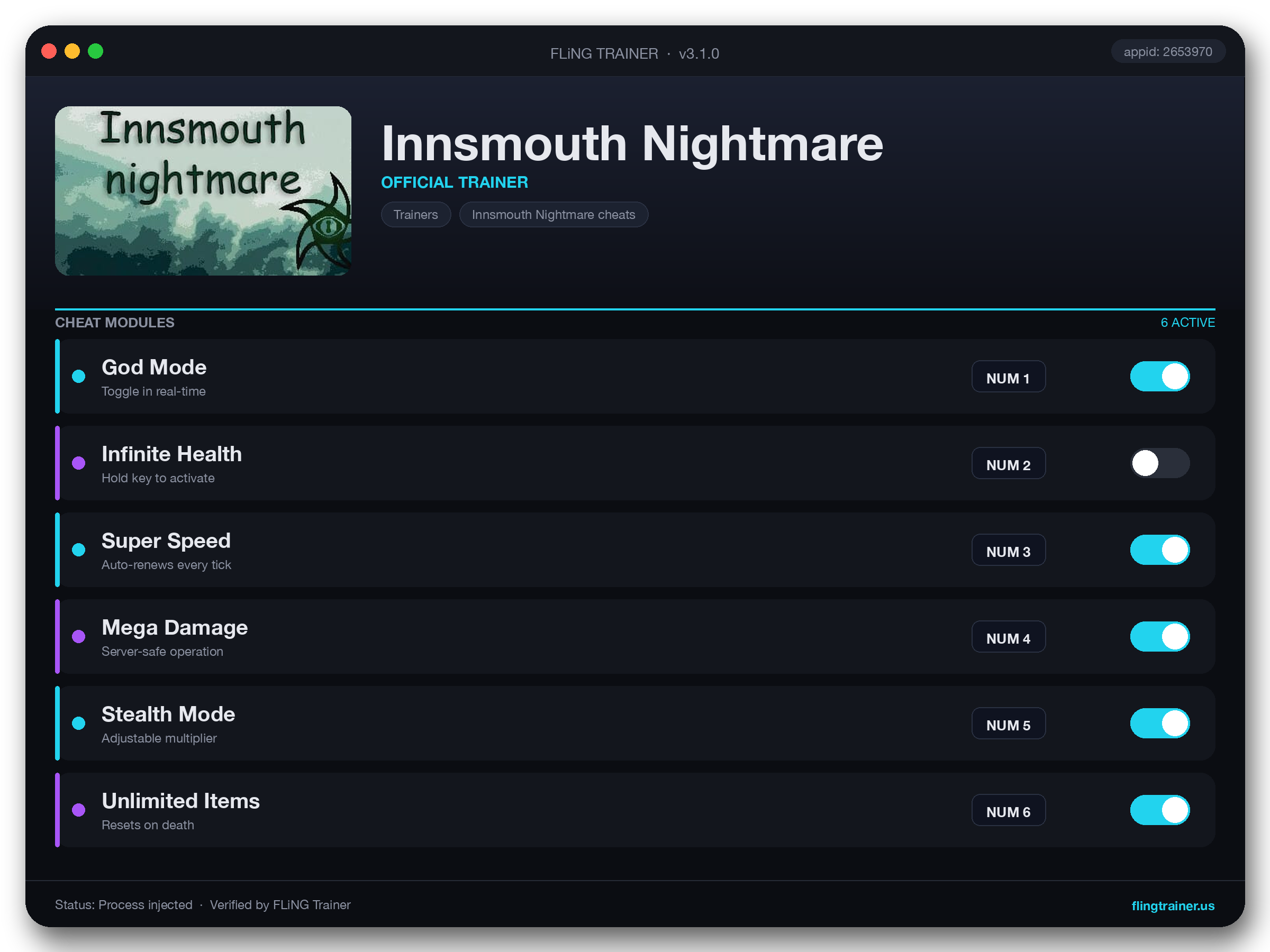 Innsmouth Nightmare Trainer interface