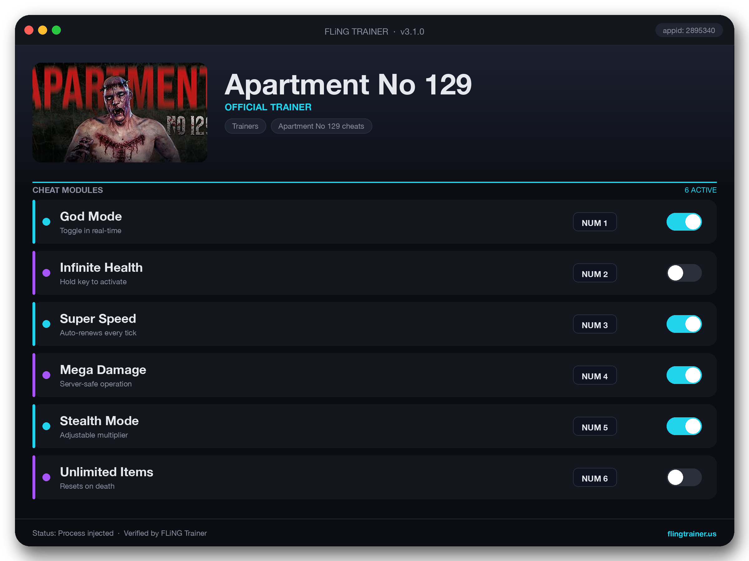 Apartment No 129 Trainer interface
