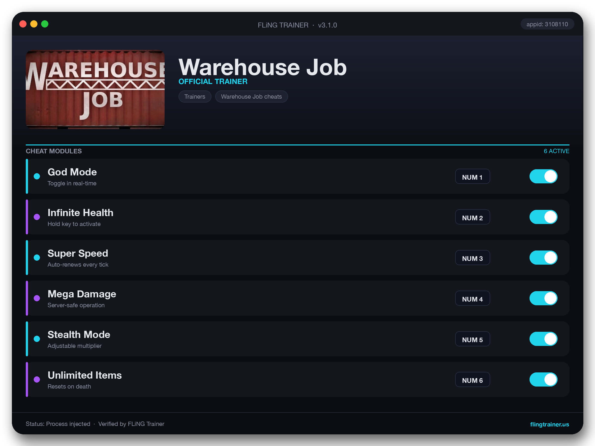 Warehouse Job Trainer interface