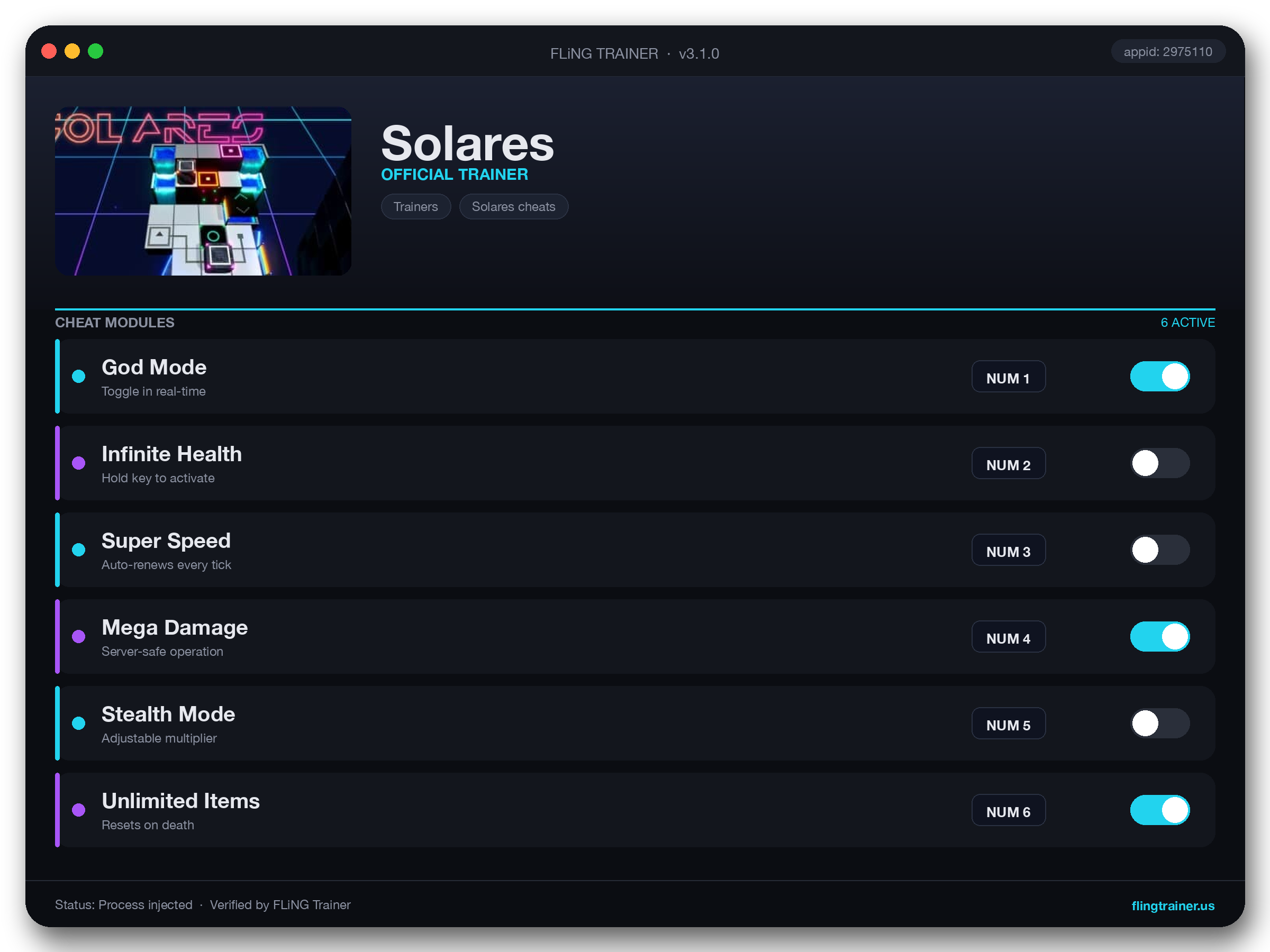 Solares Trainer interface