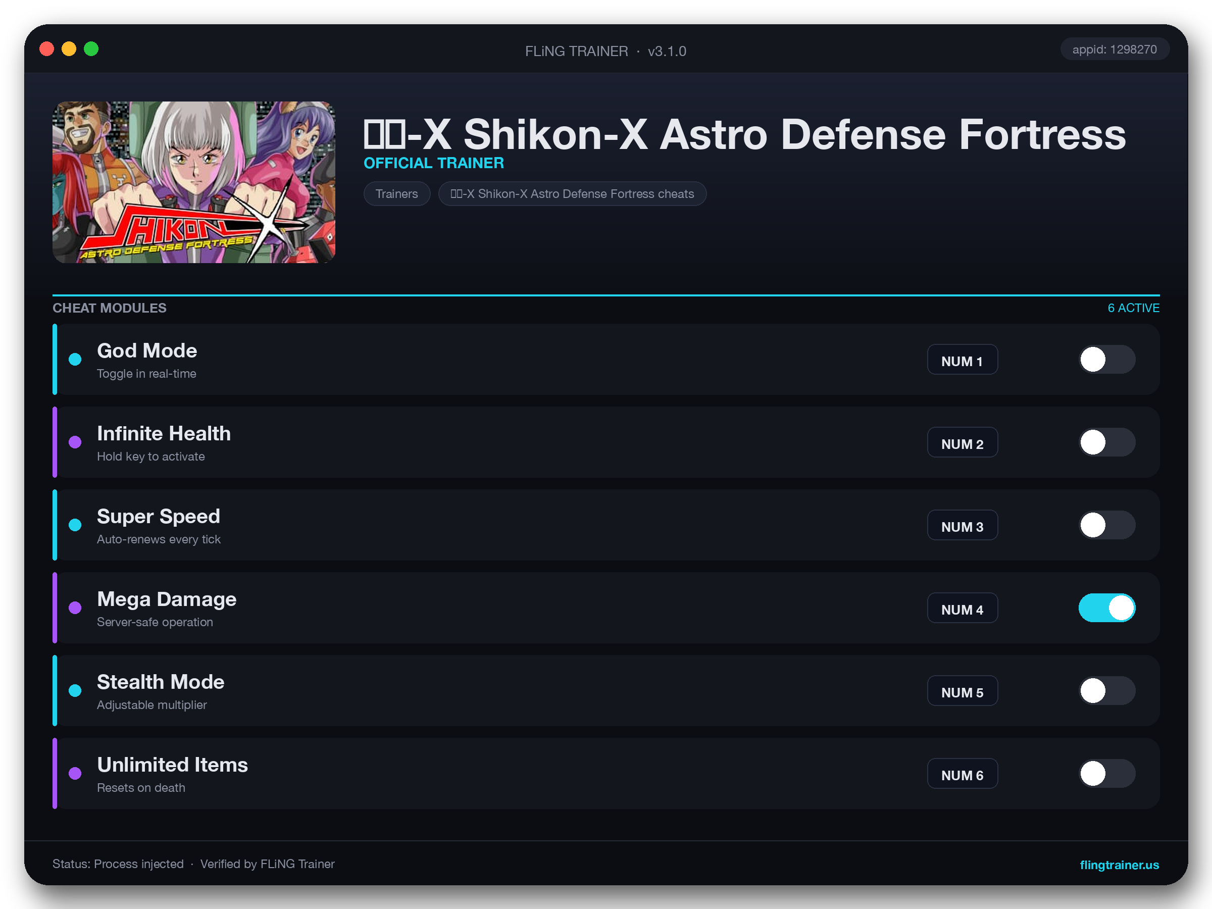 四魂-X Shikon-X Astro Defense Fortress Trainer interface