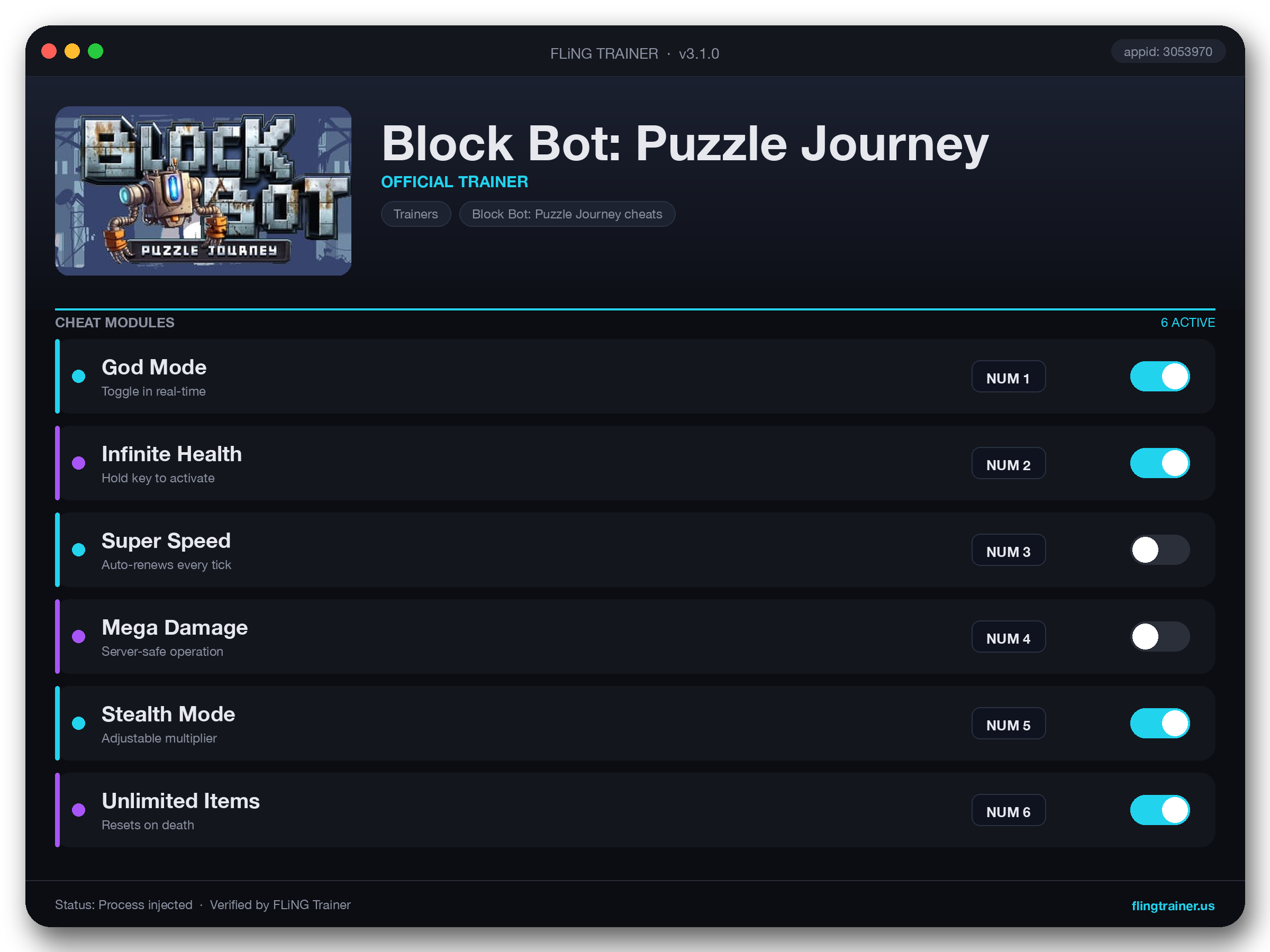 Block Bot: Puzzle Journey Trainer interface