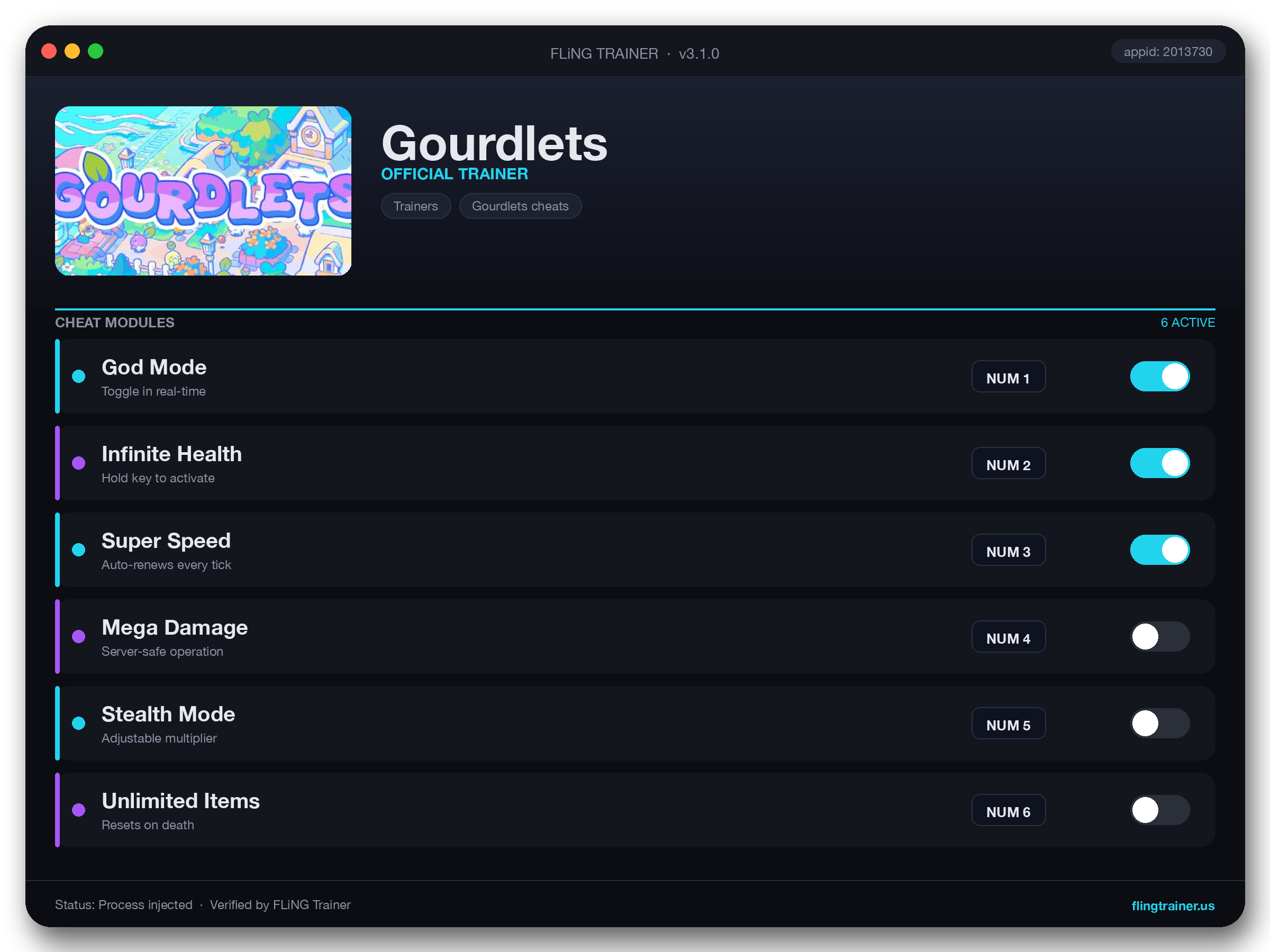 Gourdlets Trainer interface