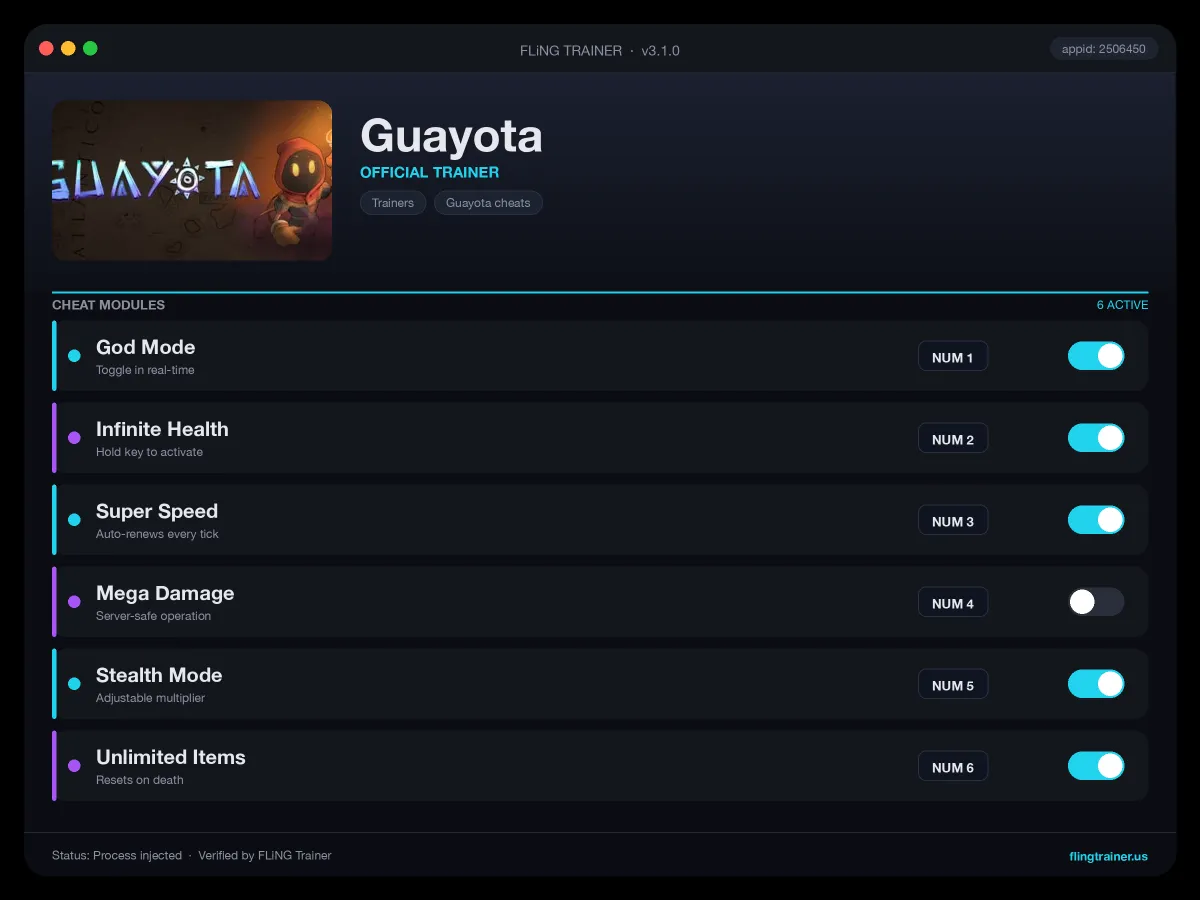 Guayota Trainer interface
