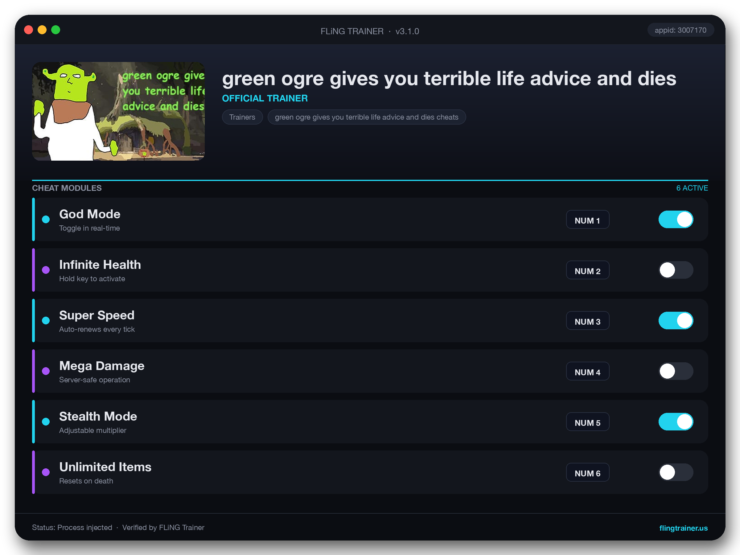 green ogre gives you terrible life advice and dies Trainer interface