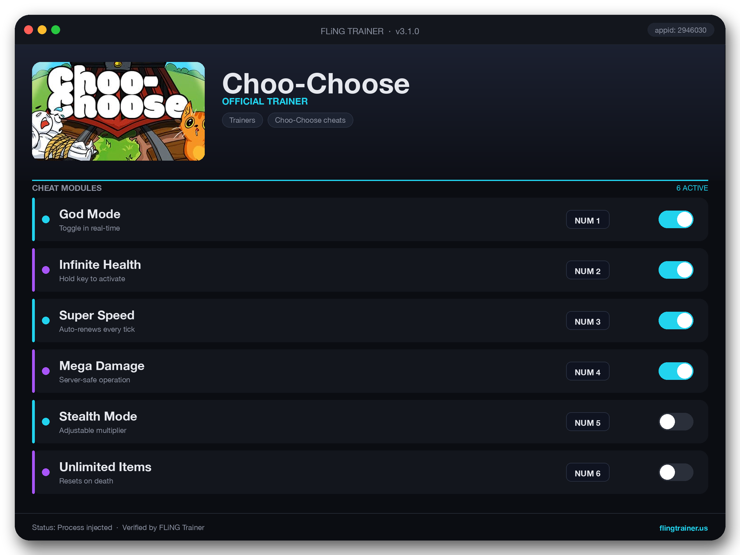 Choo-Choose Trainer interface