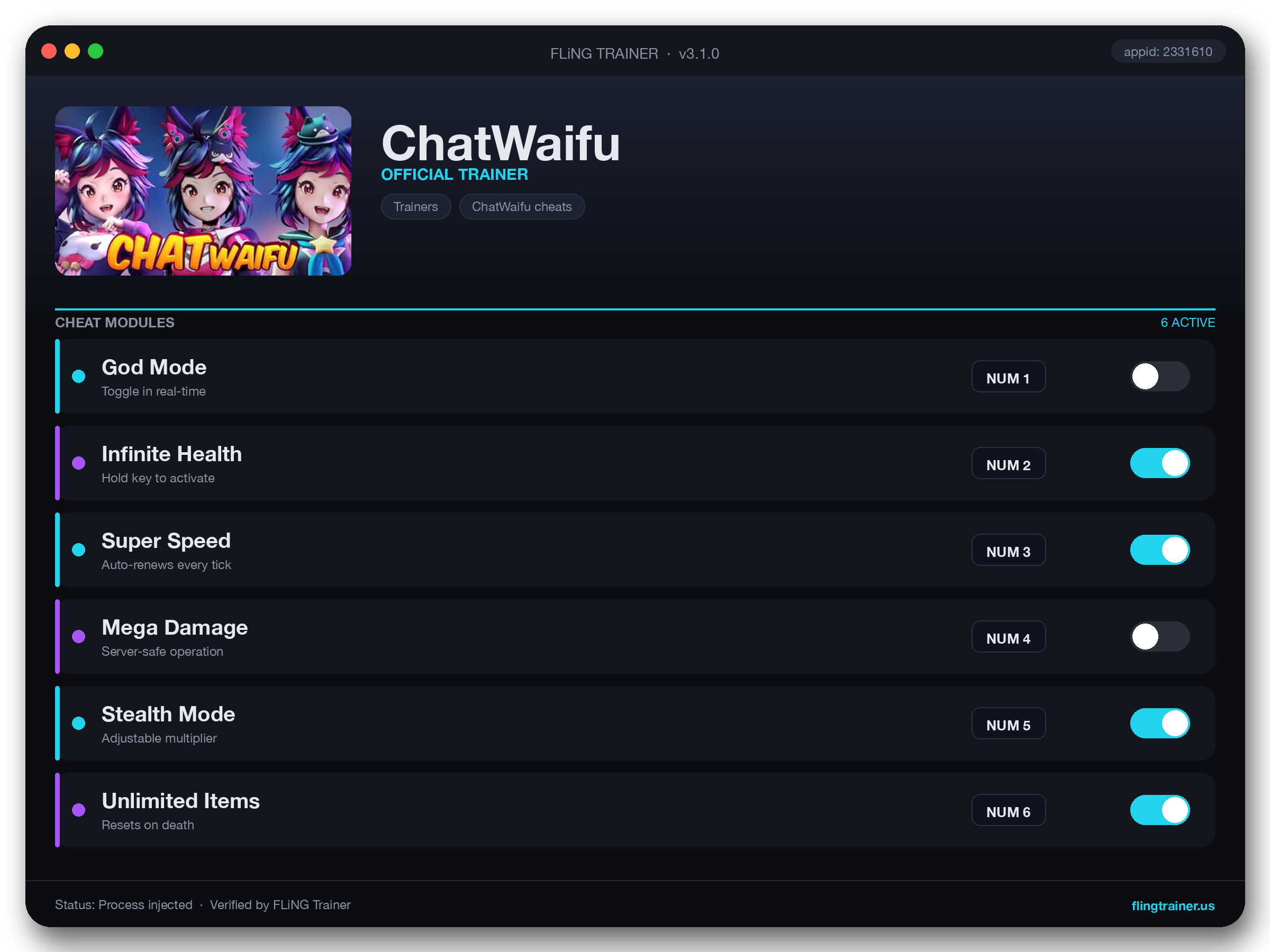 ChatWaifu Trainer interface