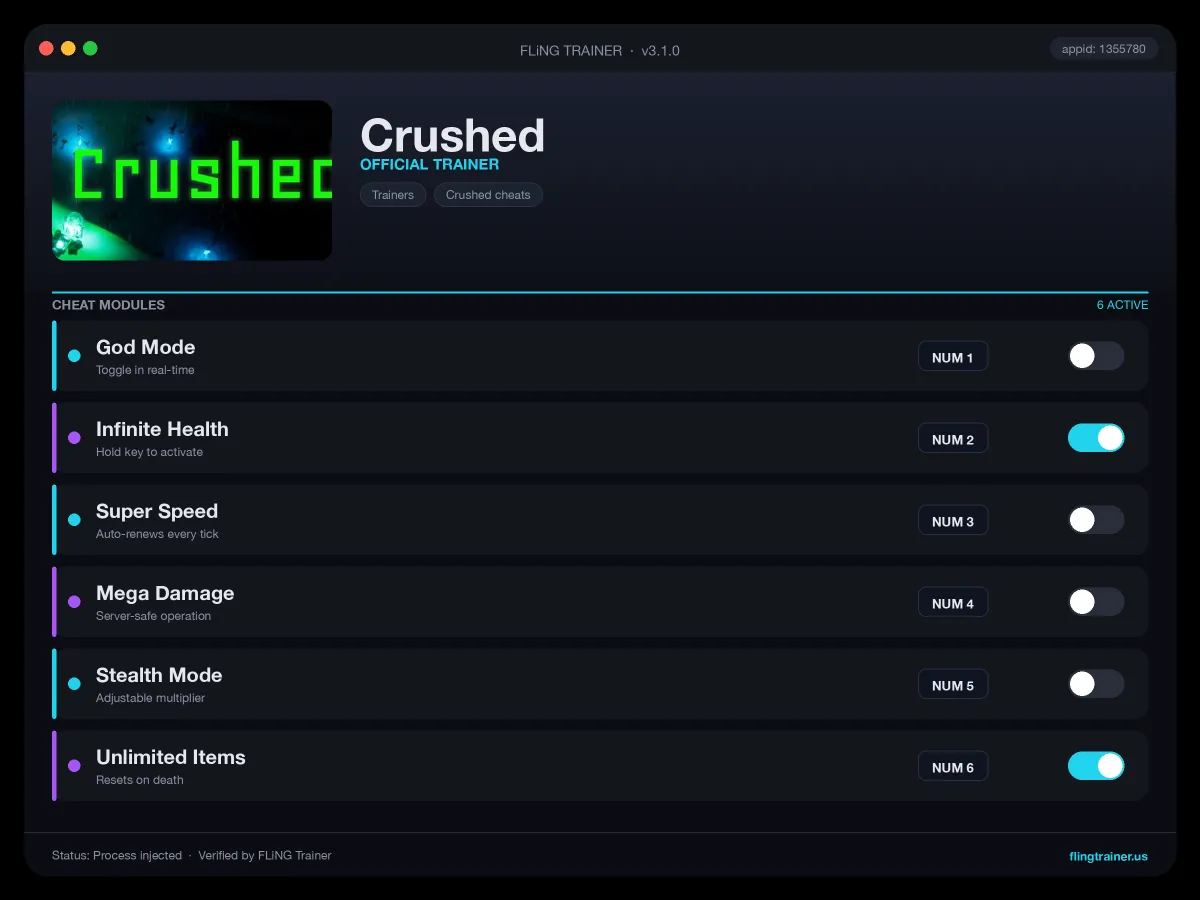 Crushed Trainer interface