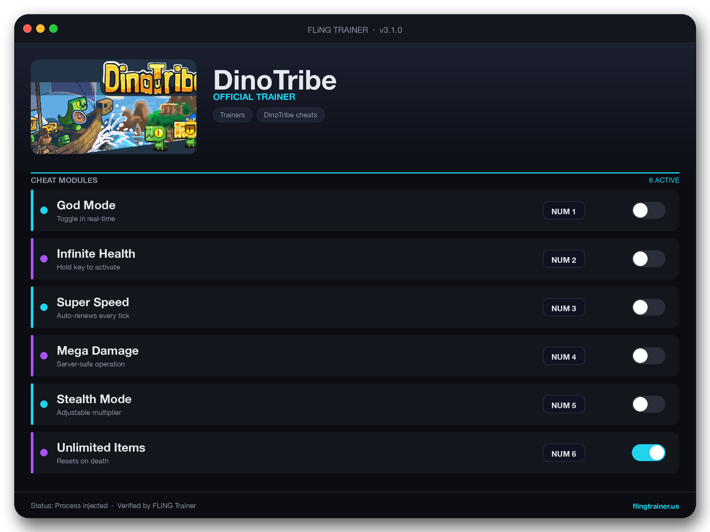 DinoTribe Trainer interface
