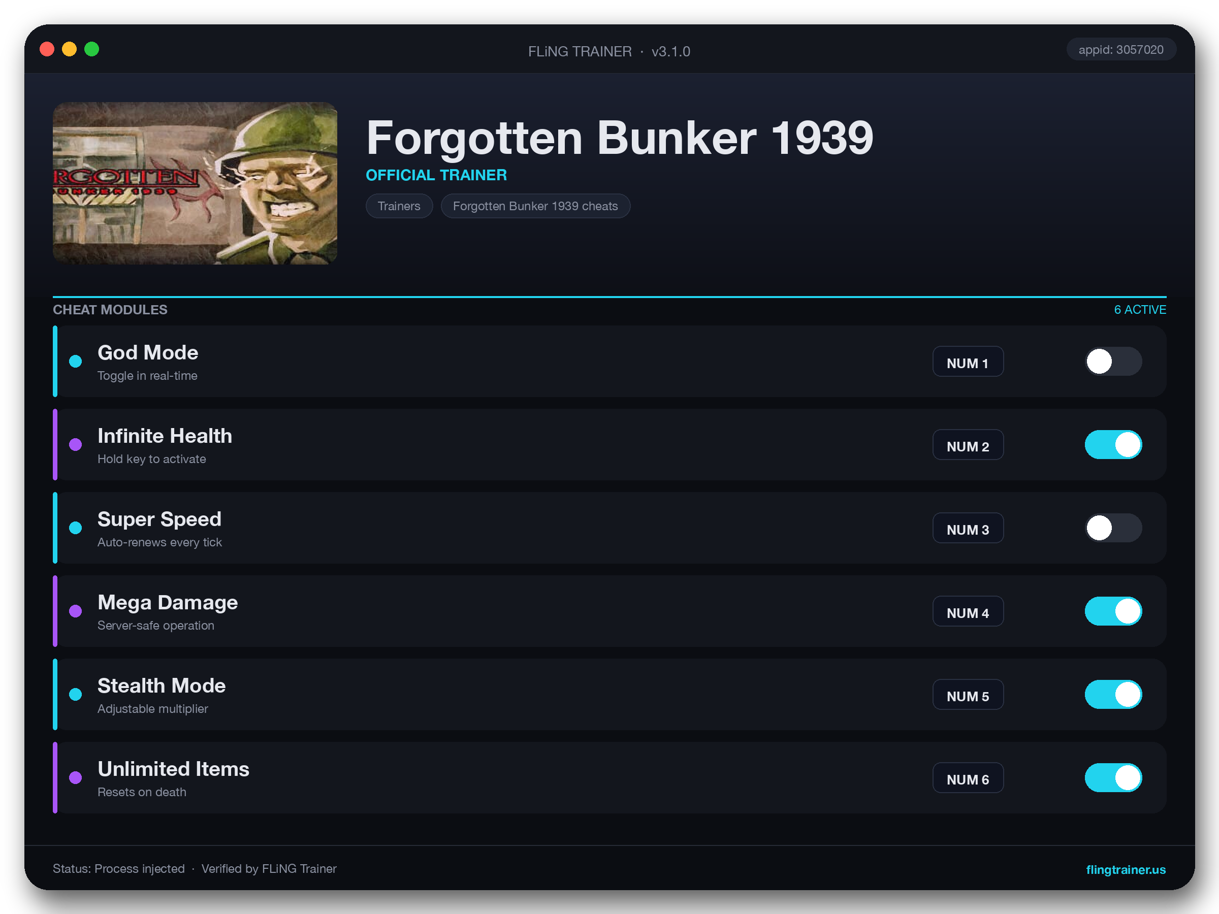 Forgotten Bunker 1939 Trainer interface